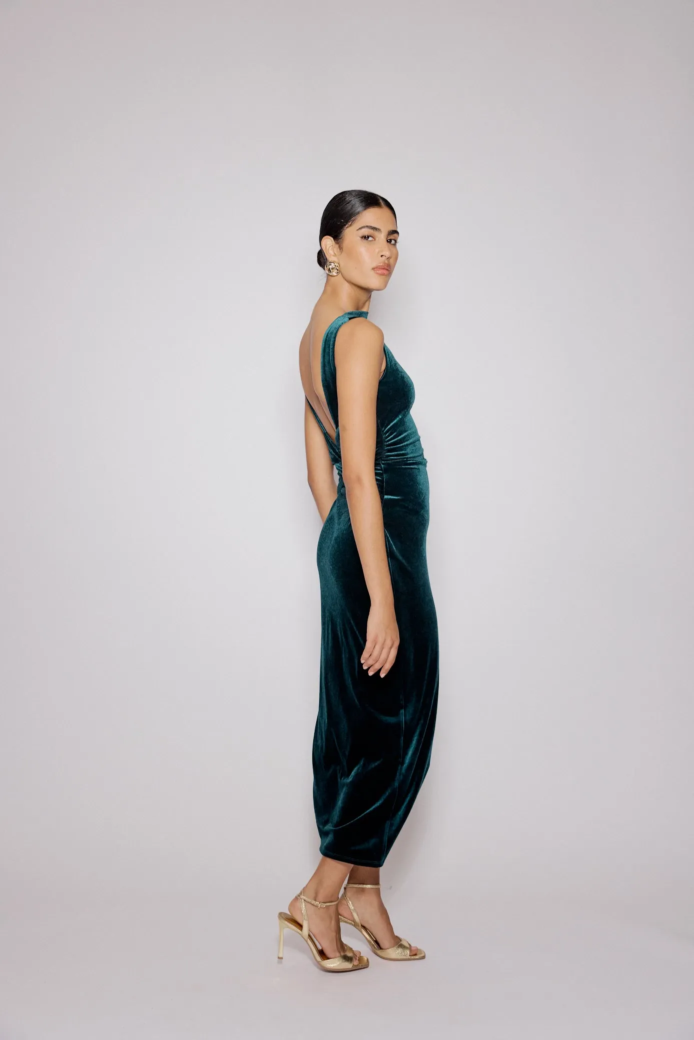 Green Velvet Margot Midi Dress sold by Nobody's Child product image thumbnail 5