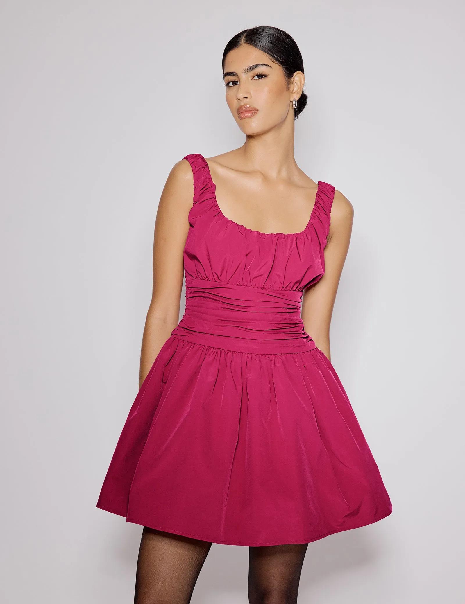Pink Ruched Sleeveless Renee Mini Dress sold by Nobody's Child