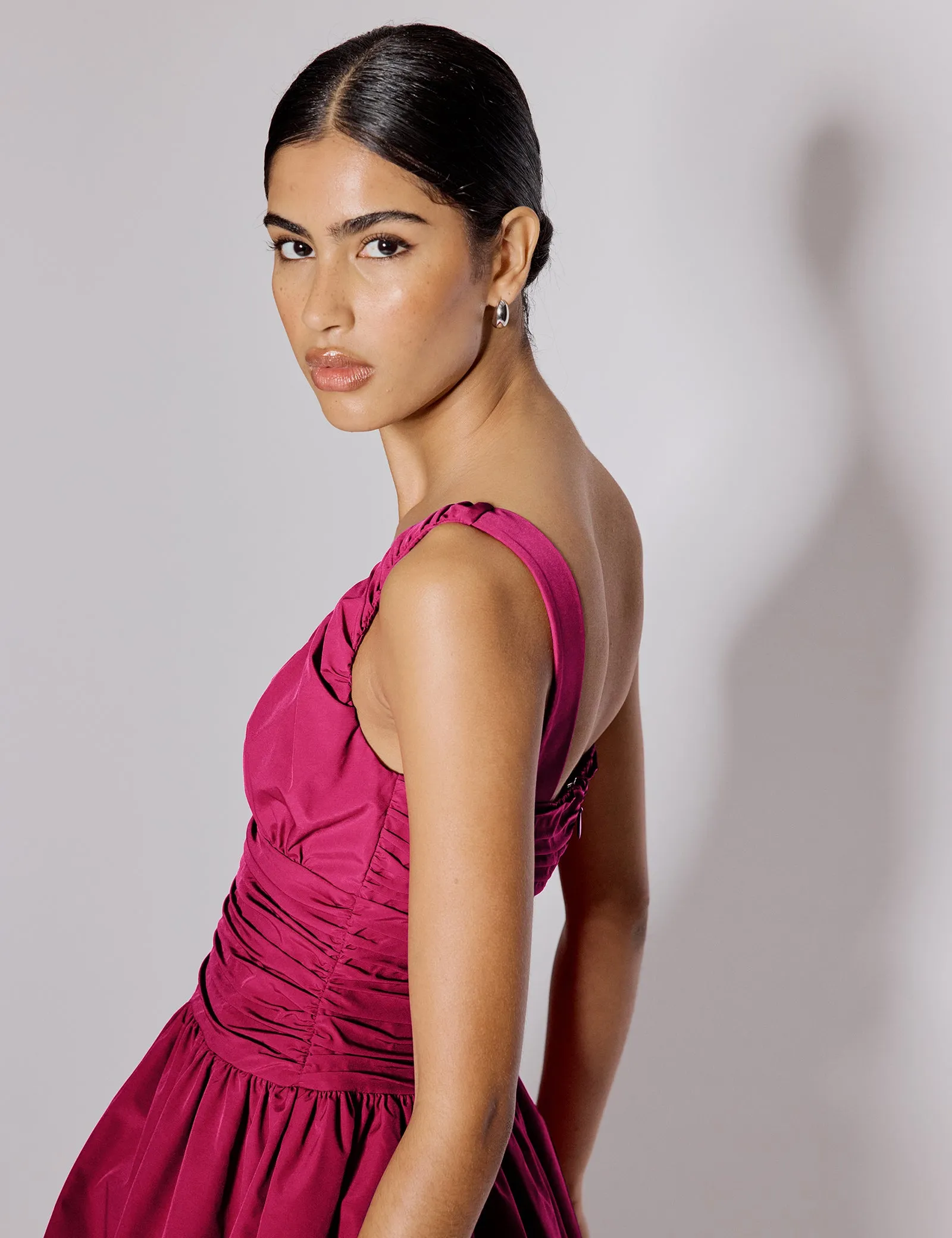 Pink Ruched Sleeveless Renee Mini Dress sold by Nobody's Child product image thumbnail 3