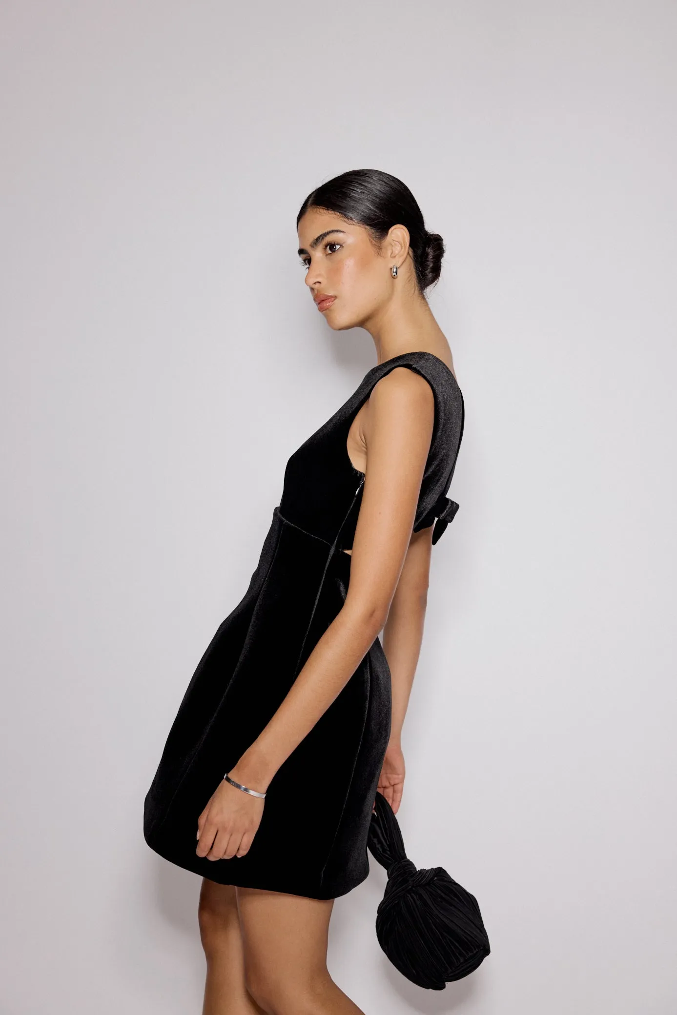 Black Velvet A-line Gemini Mini Dress sold by Nobody's Child product image thumbnail 3