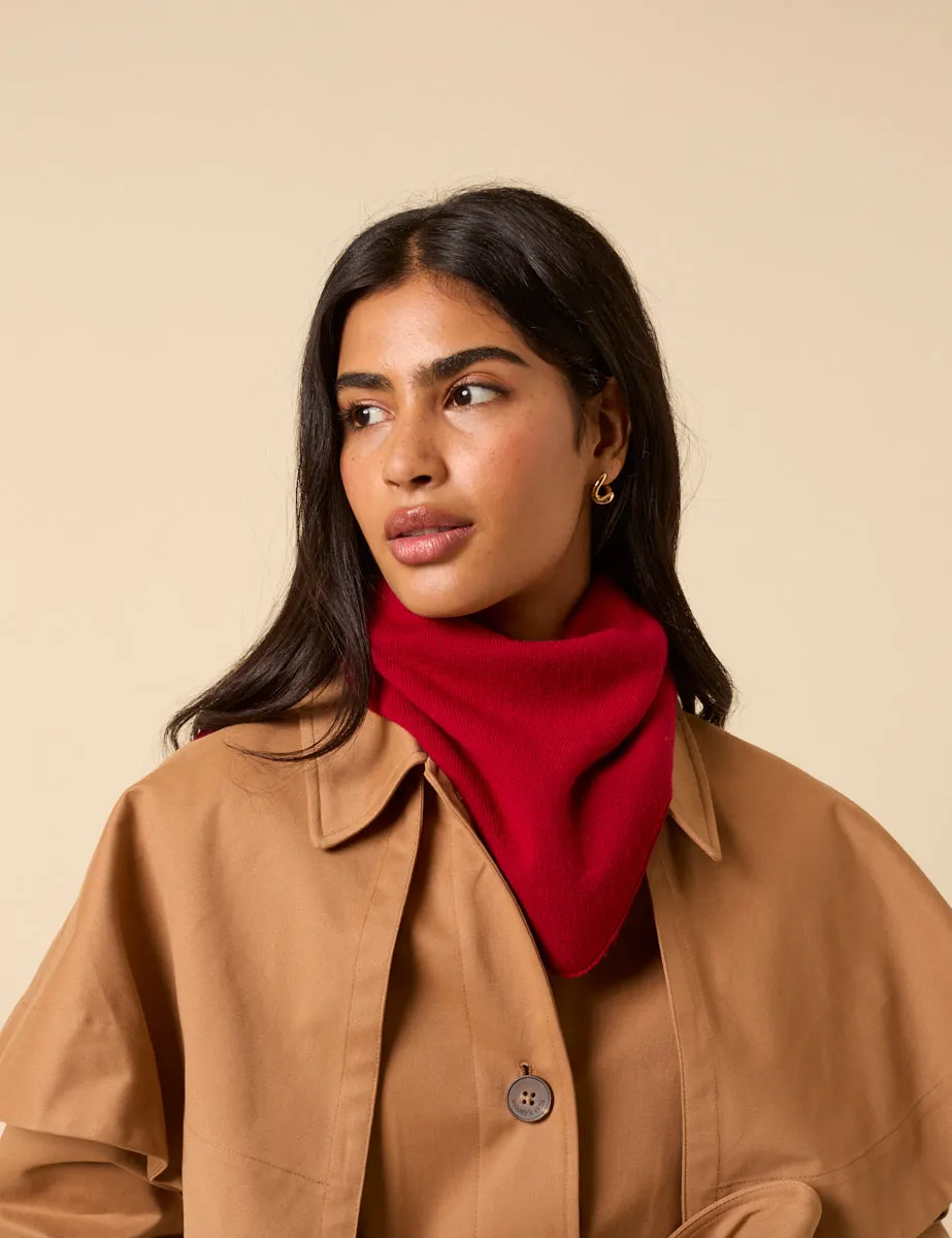 Red Wool-blend Triangle Scarf sold by Nobody's Child product image thumbnail 4