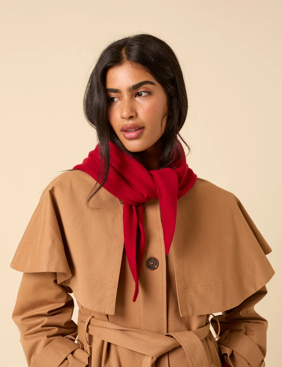 Red Wool-blend Triangle Scarf sold by Nobody's Child product image thumbnail 2