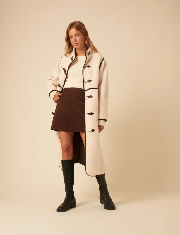 White Long Borg Duffle Coat sold by Nobody's Child