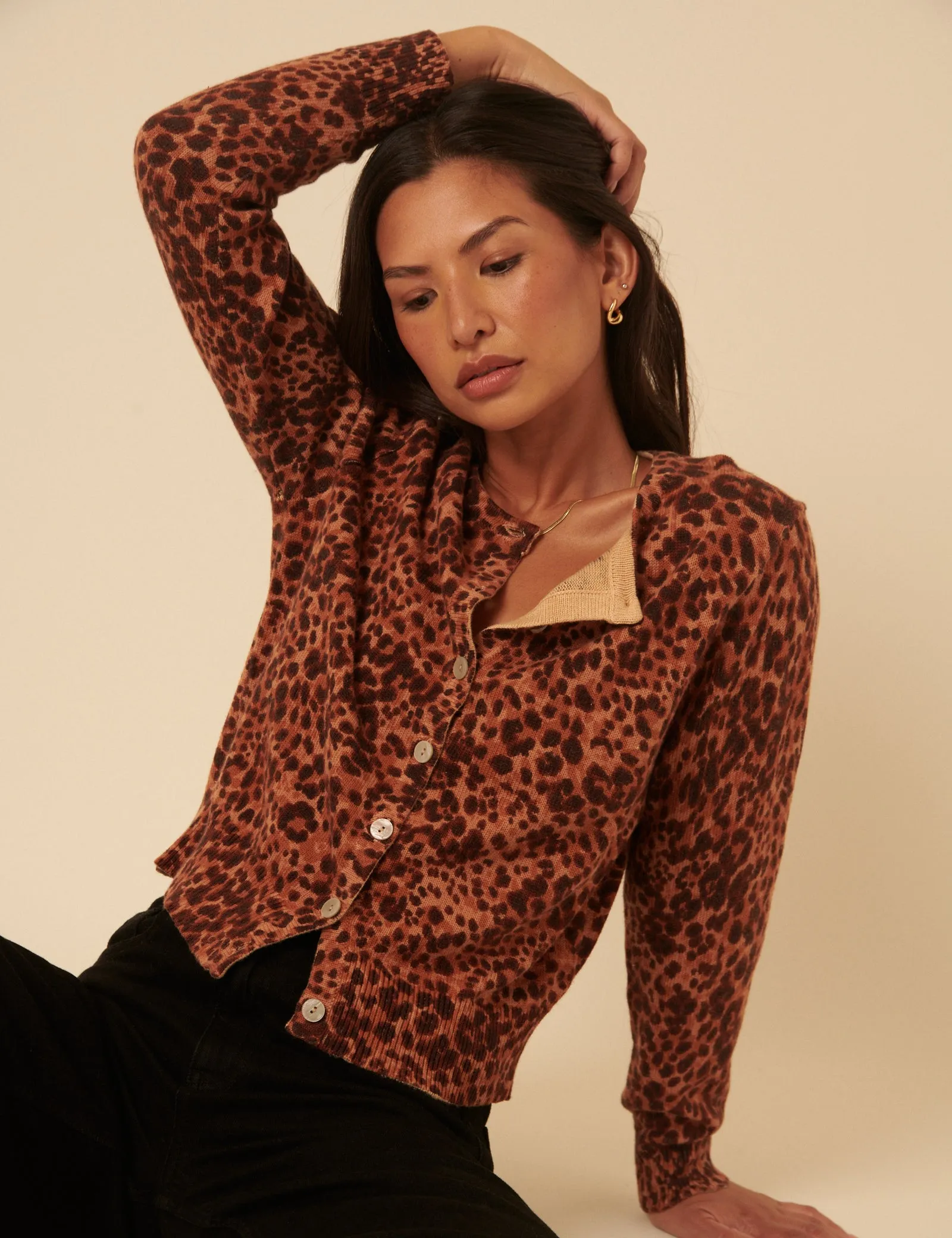 Brown Leopard Print Cardigan sold by Nobody's Child product image thumbnail 4