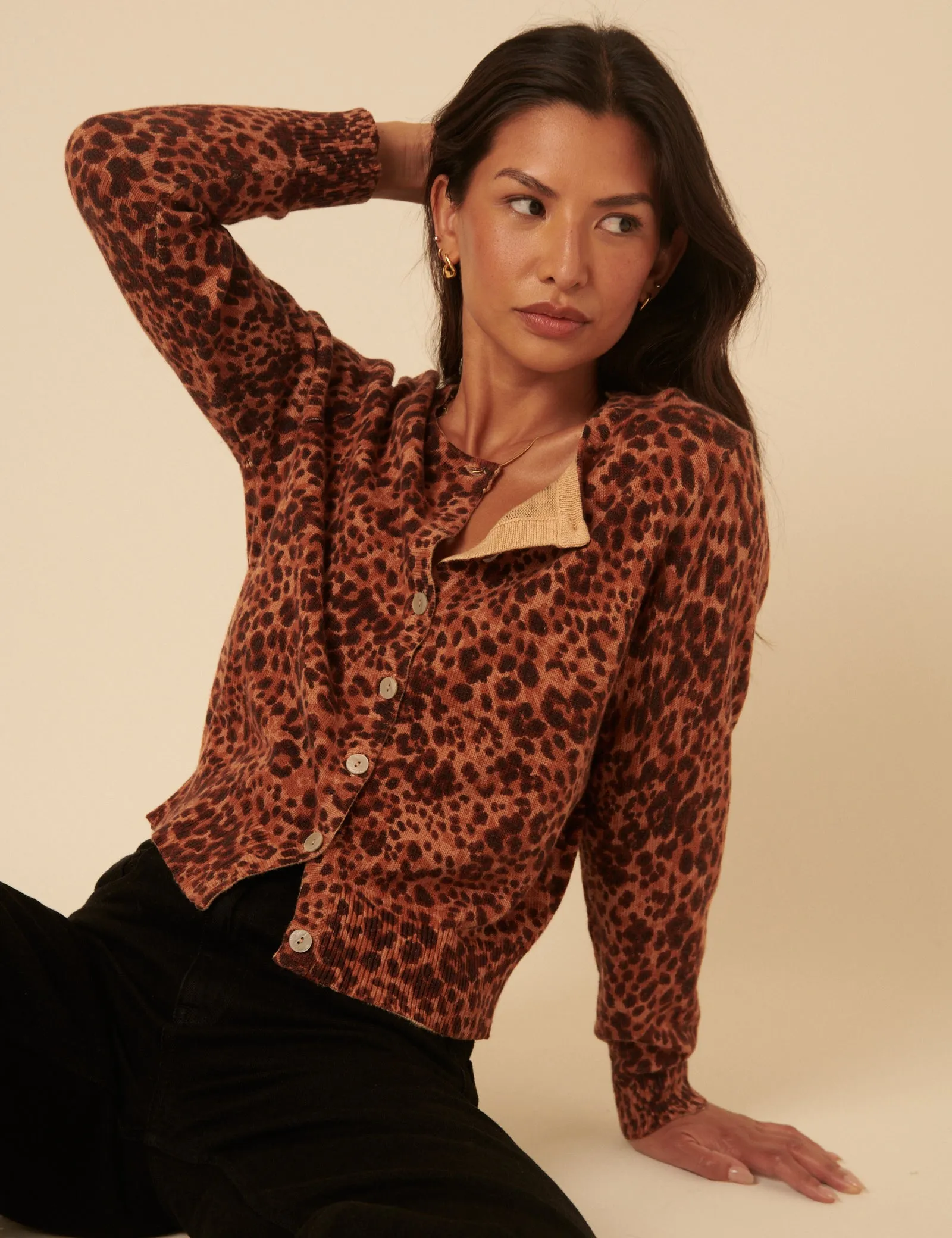 Brown Leopard Print Cardigan sold by Nobody's Child product image thumbnail 2