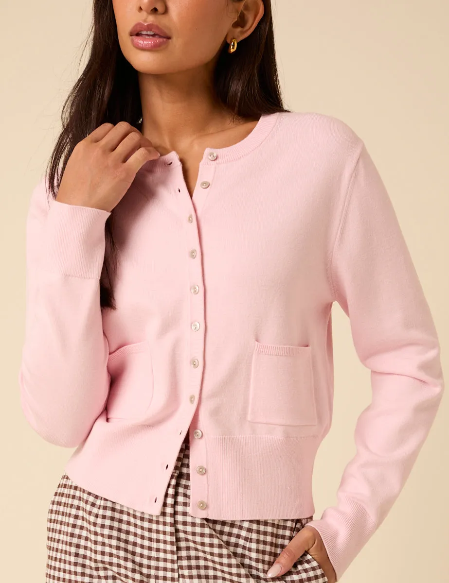 Pink Crew Neck Cardigan sold by Nobody's Child product image thumbnail 4