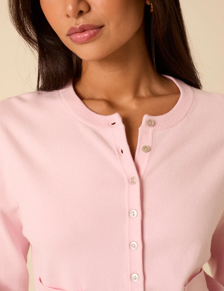 Pink Crew Neck Cardigan sold by Nobody's Child product image thumbnail 2