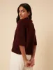 Burgundy Knitted Collar T-shirt sold by Nobody's Child
