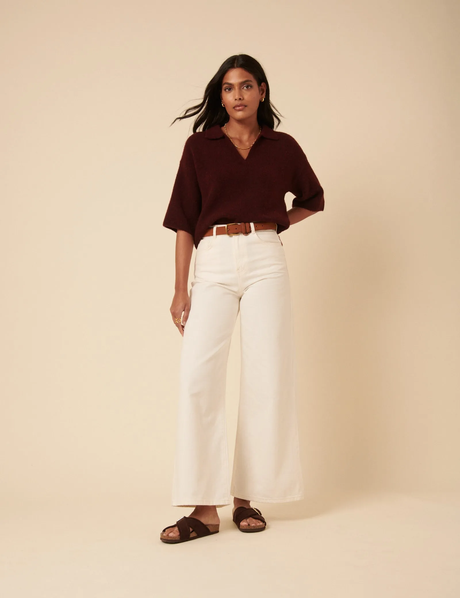 Burgundy Knitted Collar T-shirt sold by Nobody's Child product image thumbnail 2