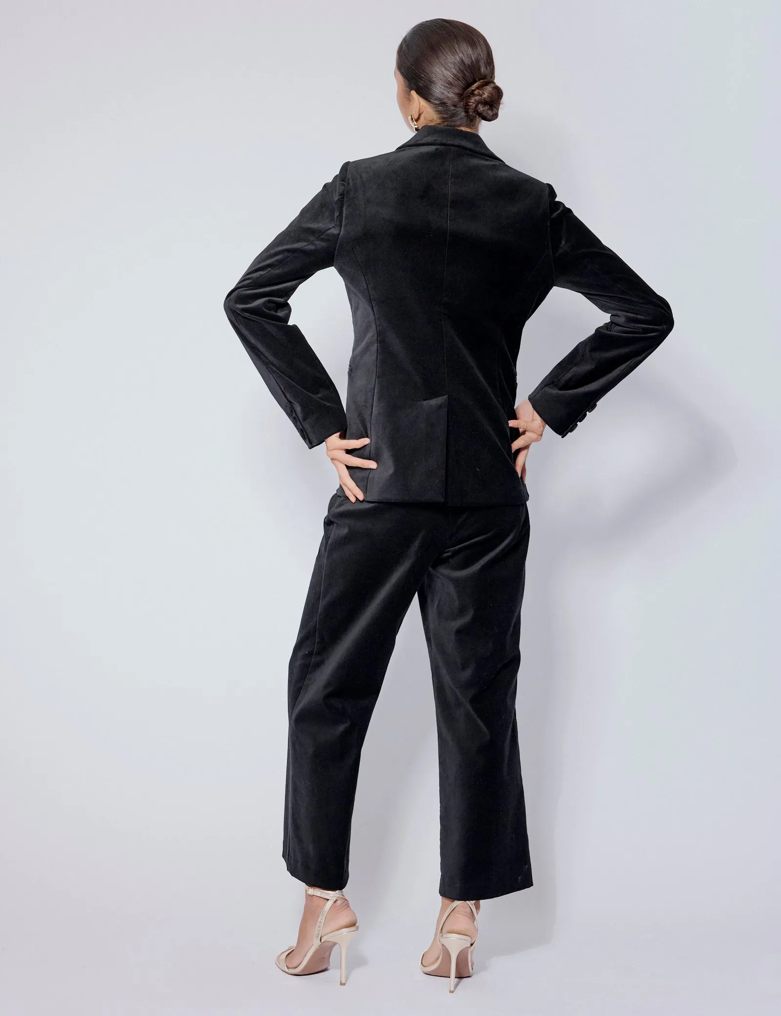 Black Velvet Double Breasted Blazer sold by Nobody's Child product image thumbnail 4