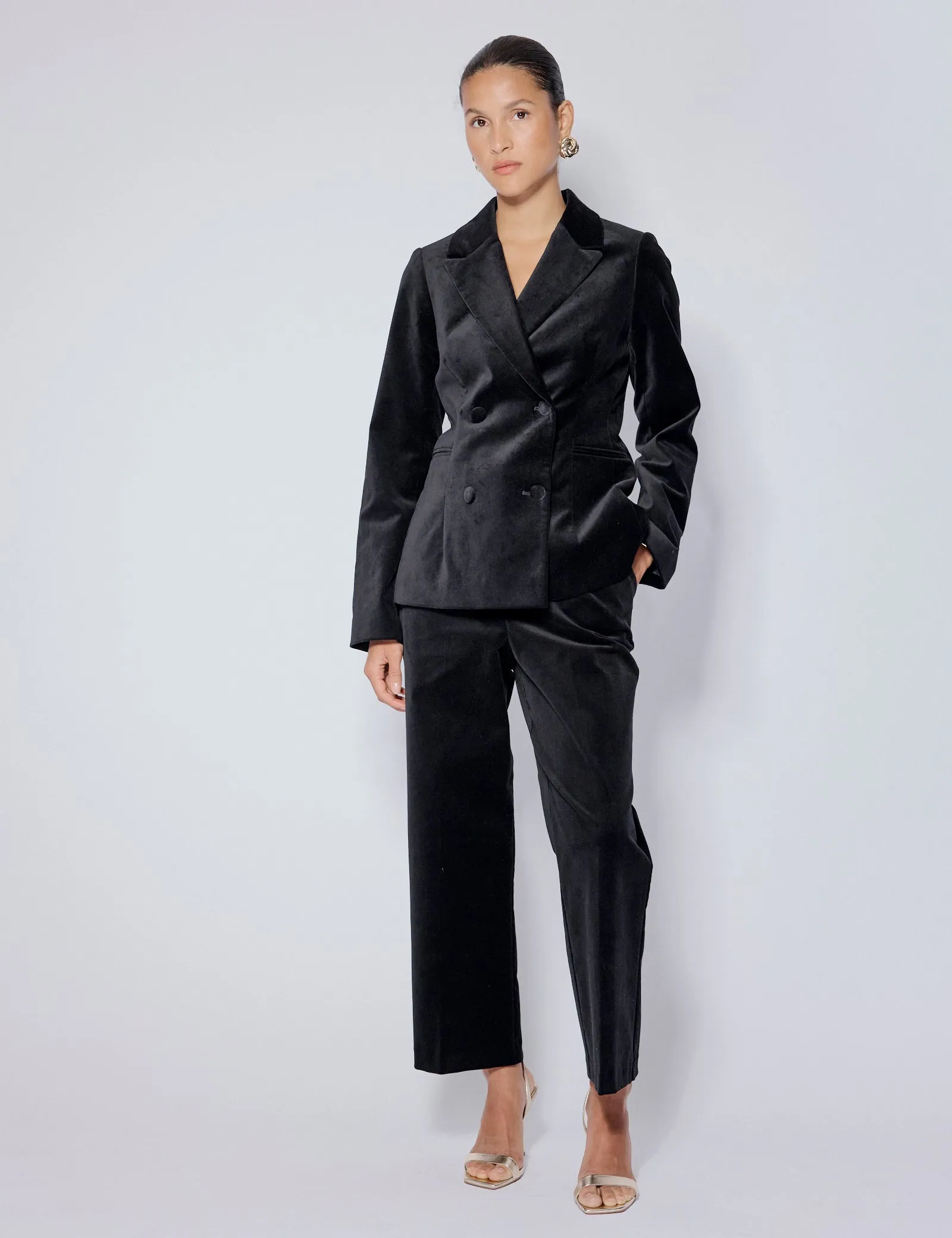 Black Velvet Double Breasted Blazer sold by Nobody's Child product image thumbnail 2