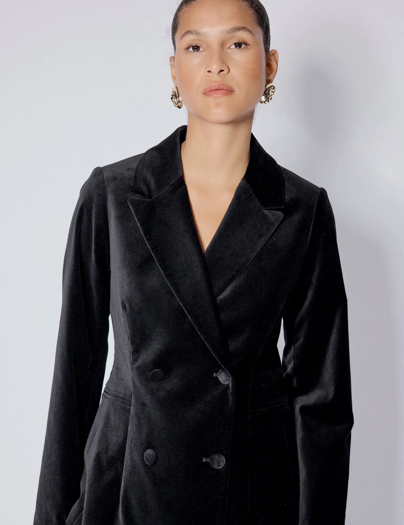 Black Velvet Double Breasted Blazer sold by Nobody's Child product image thumbnail 3