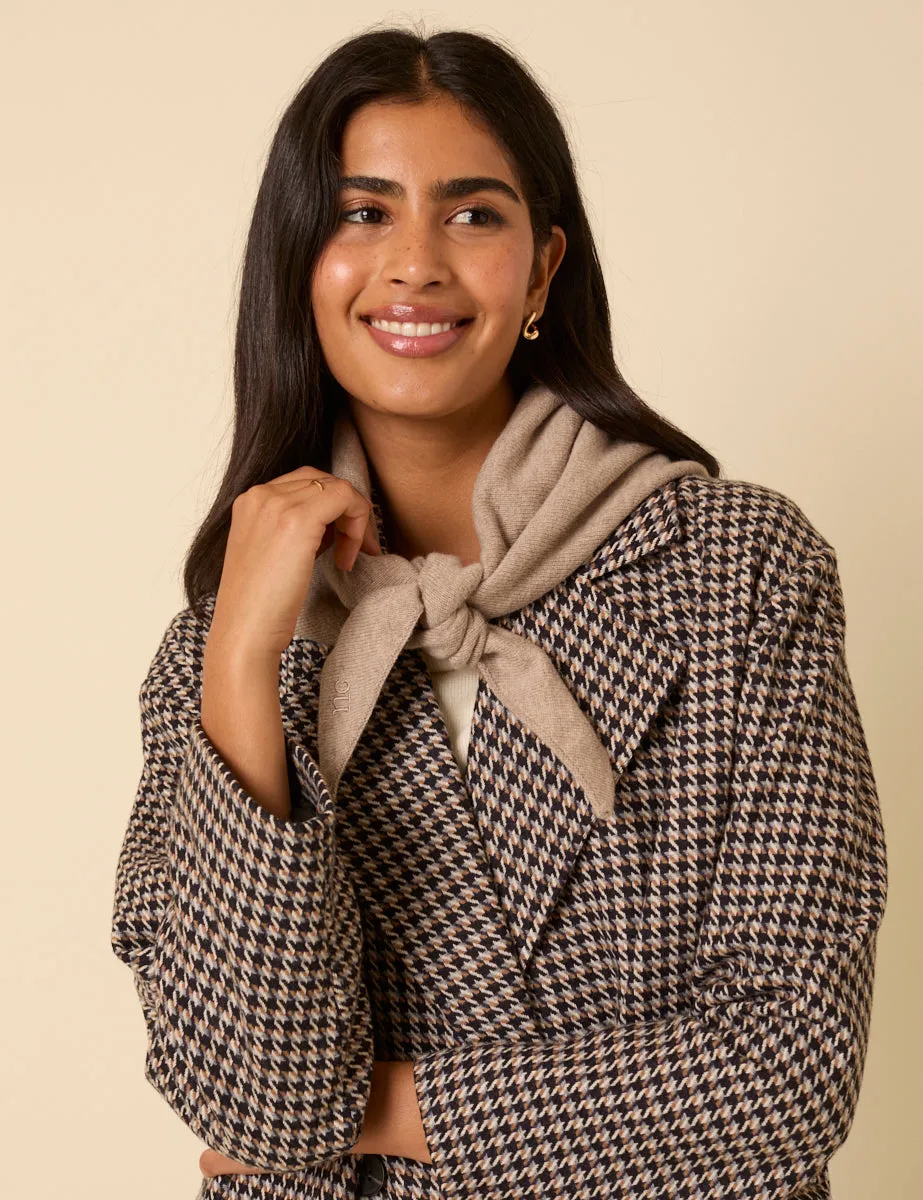 Beige Wool-blend Triangle Scarf sold by Nobody's Child