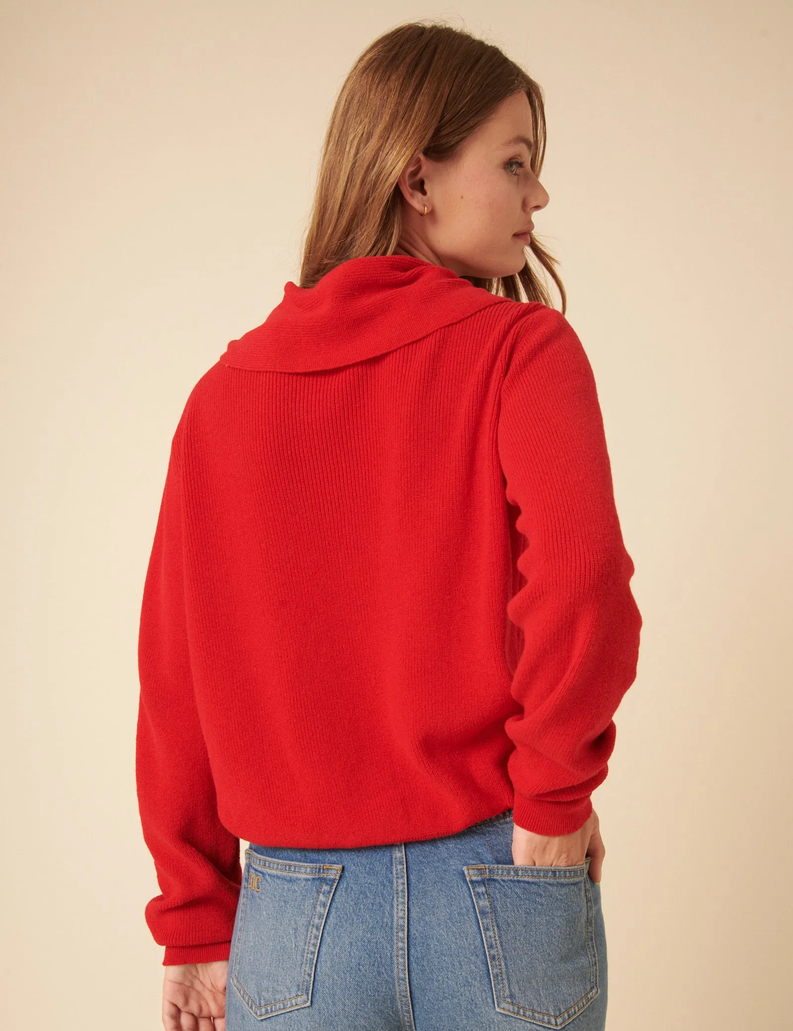 Red Neck Tie Scarf Cardigan sold by Nobody's Child product image thumbnail 5