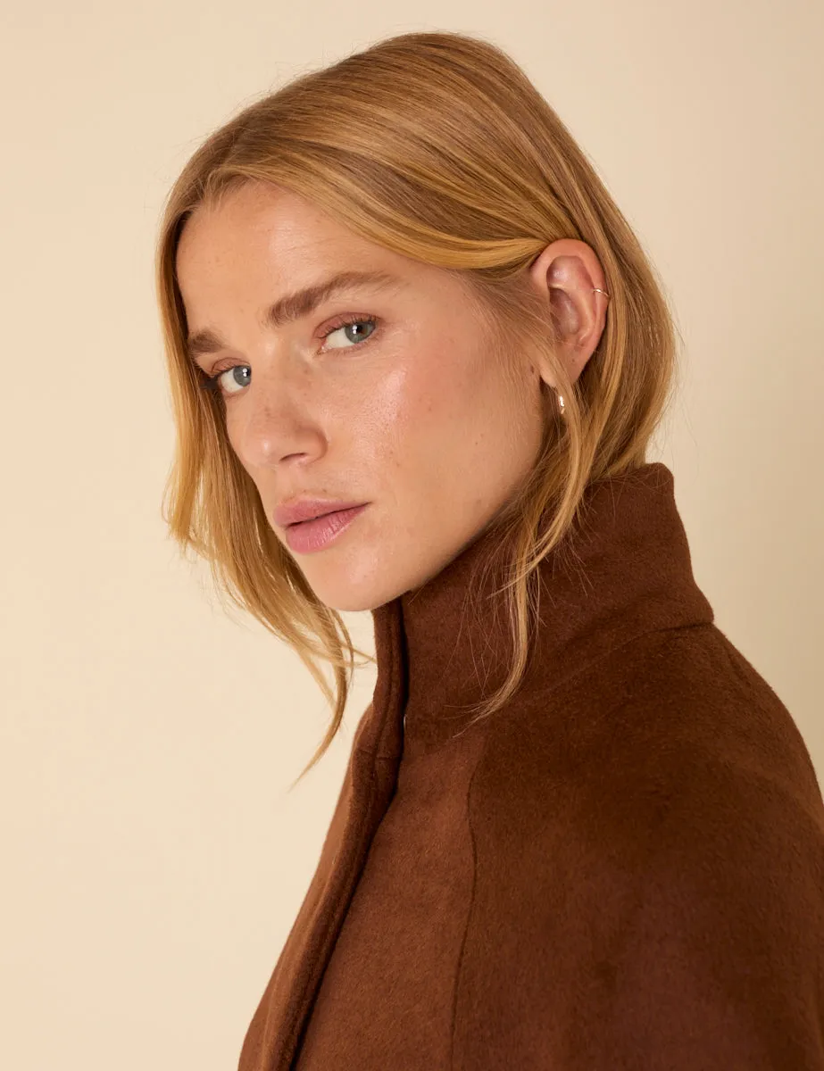 Brown Funnel Neck Cape Jacket sold by Nobody's Child product image thumbnail 4
