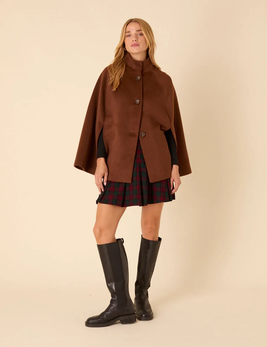 Brown Funnel Neck Cape Jacket sold by Nobody's Child product image thumbnail 3