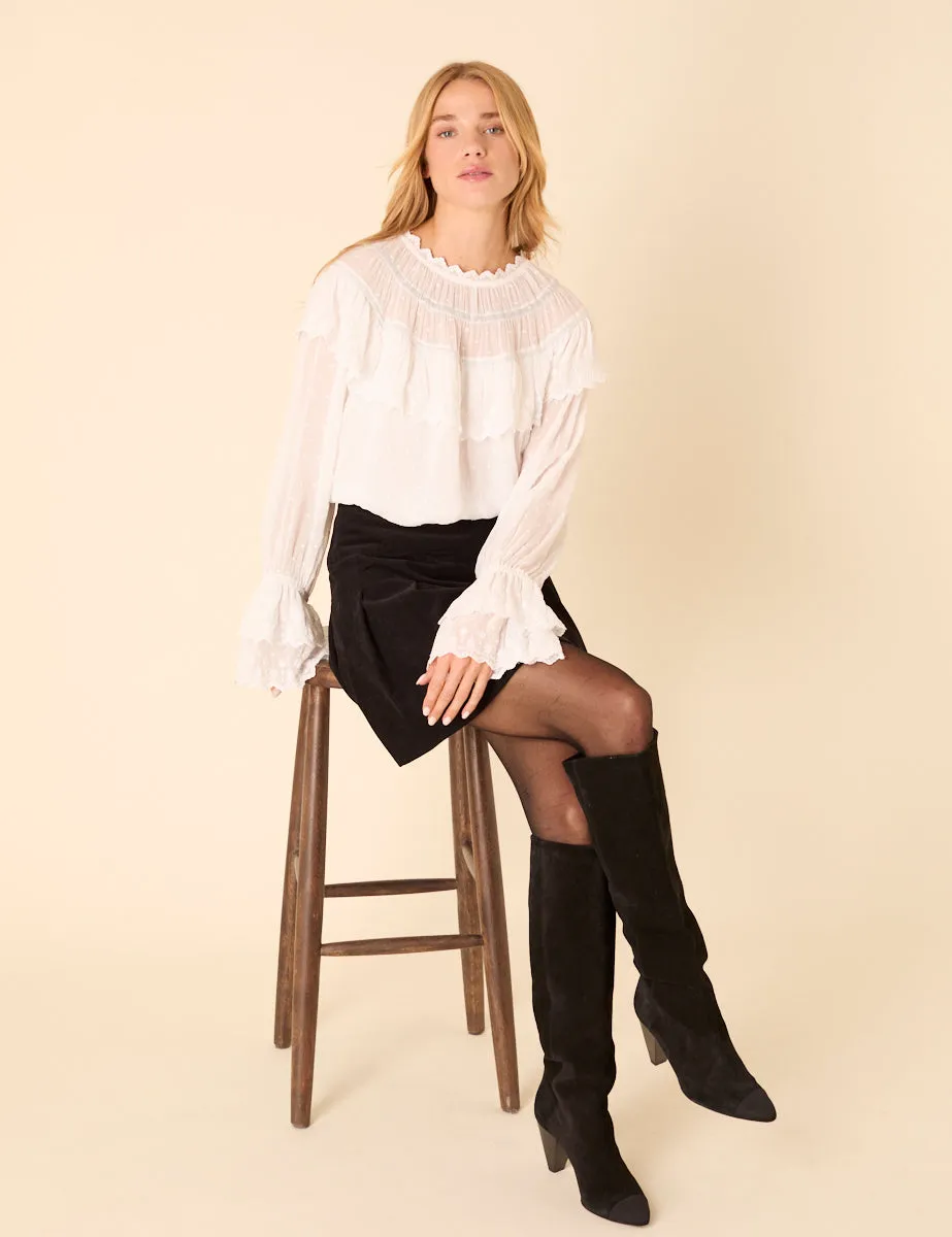 White Ruffle Blouse sold by Nobody's Child product image thumbnail 4