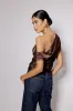 Brown Satin Asymmetric Top sold by Nobody's Child