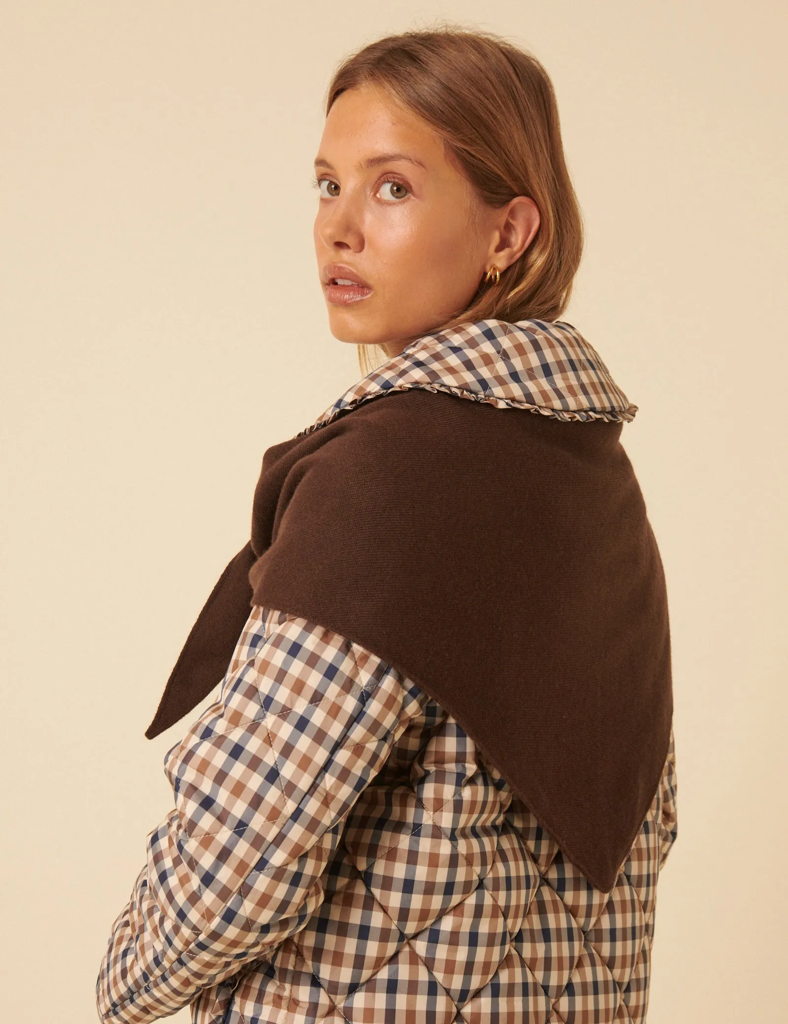 Brown Wool-blend Triangle Scarf sold by Nobody's Child product image thumbnail 2