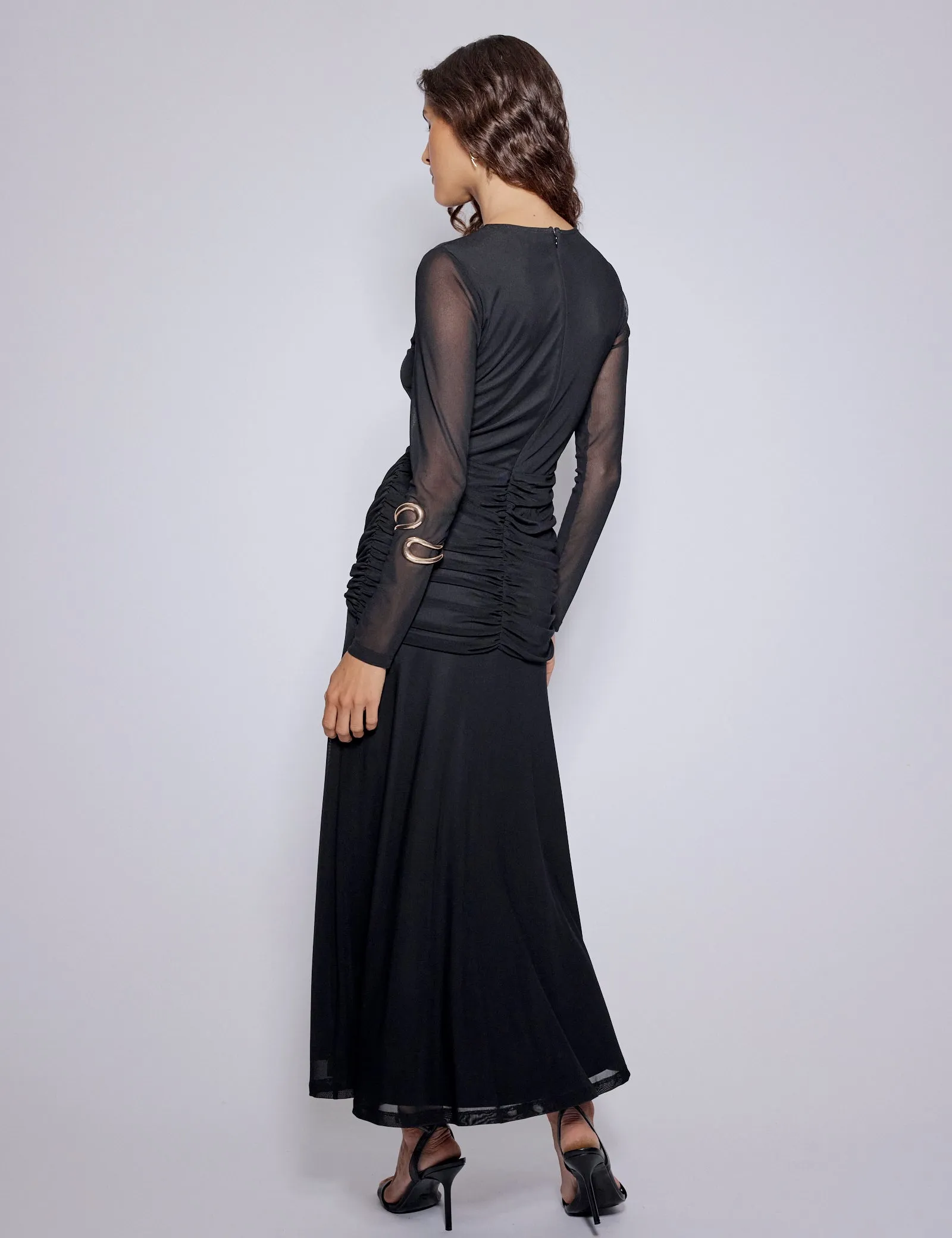 Petite Black Mesh Tammy Midi Dress sold by Nobody's Child product image thumbnail 5