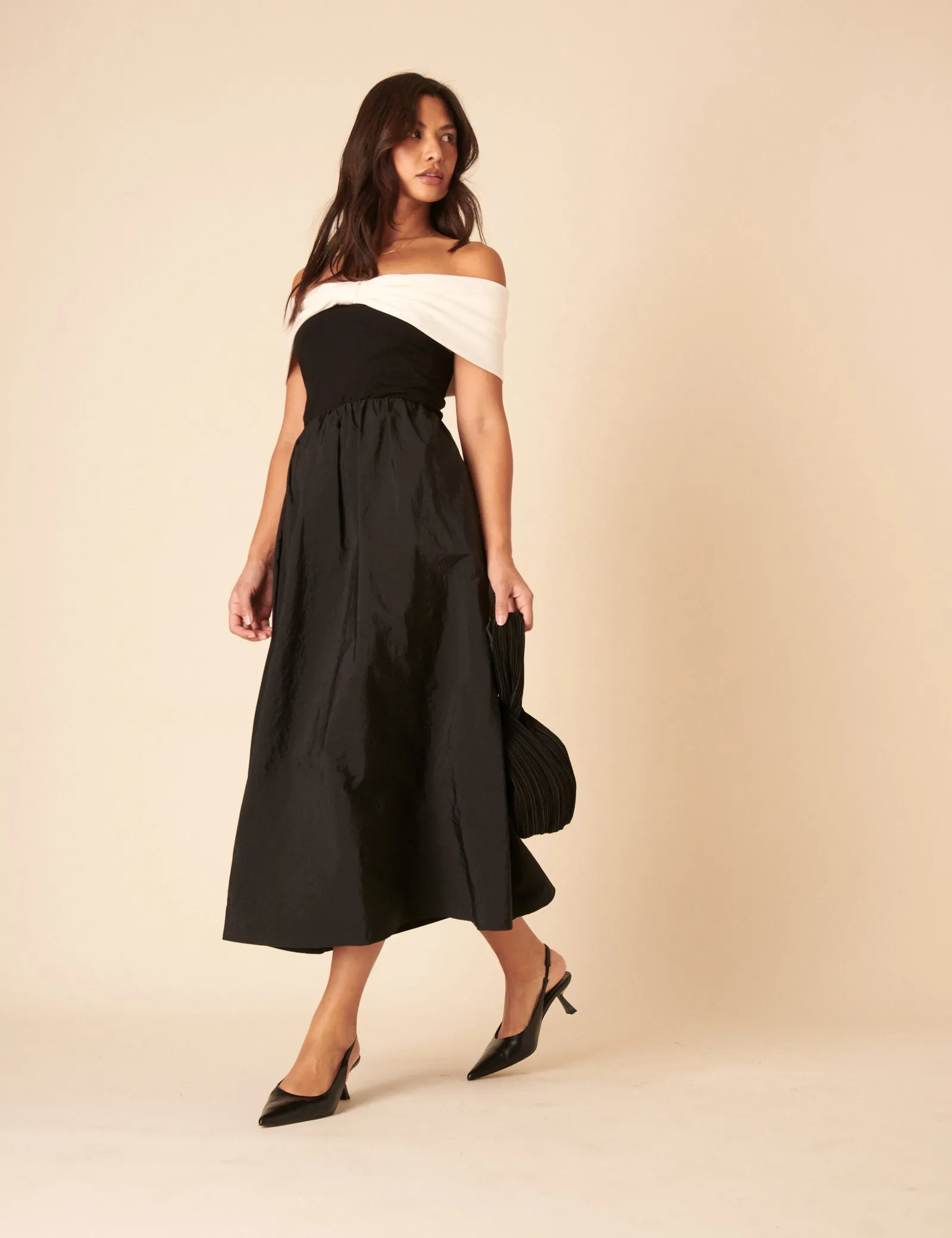 Black A-line Midi Skirt sold by Nobody's Child