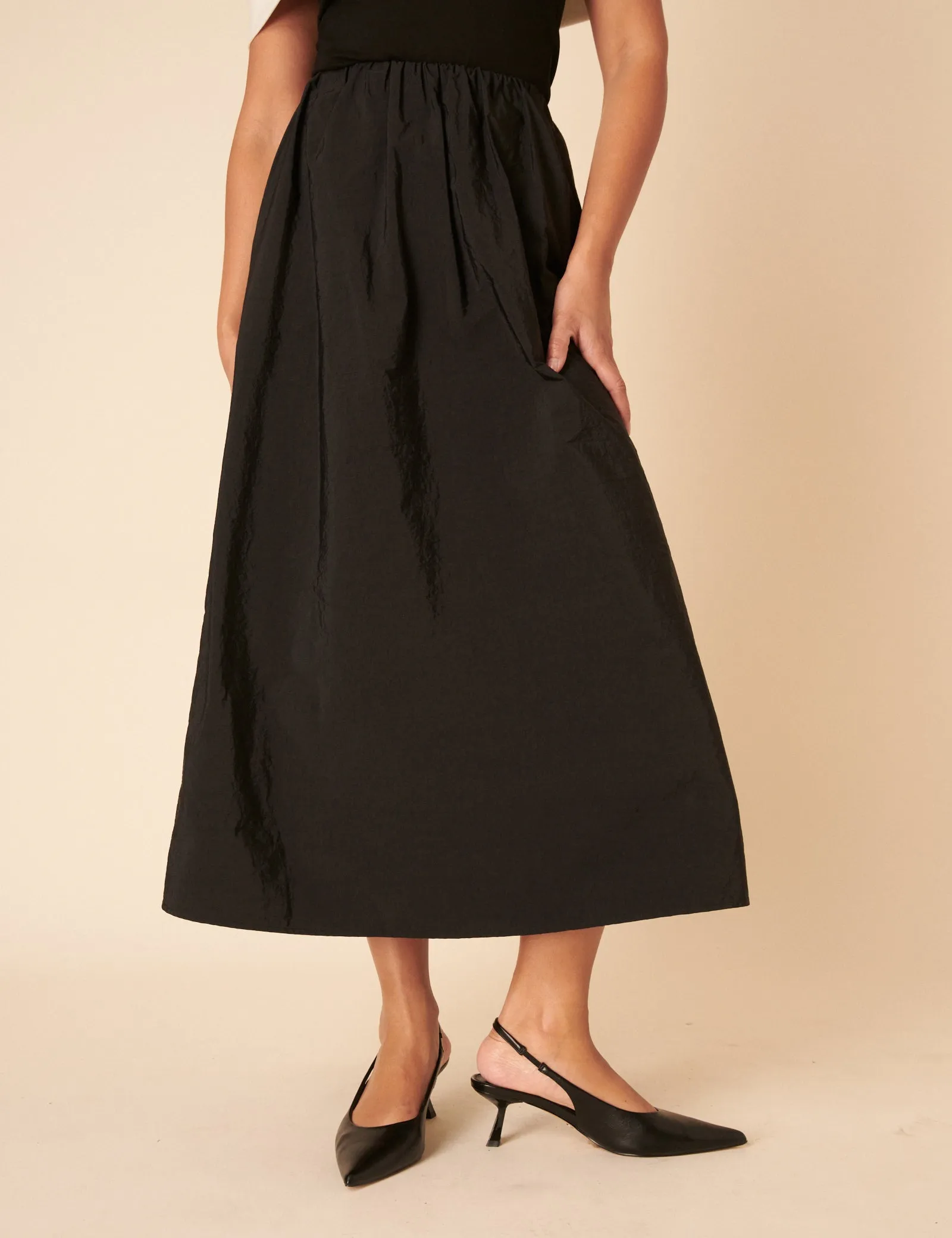 Black A-line Midi Skirt sold by Nobody's Child product image thumbnail 5