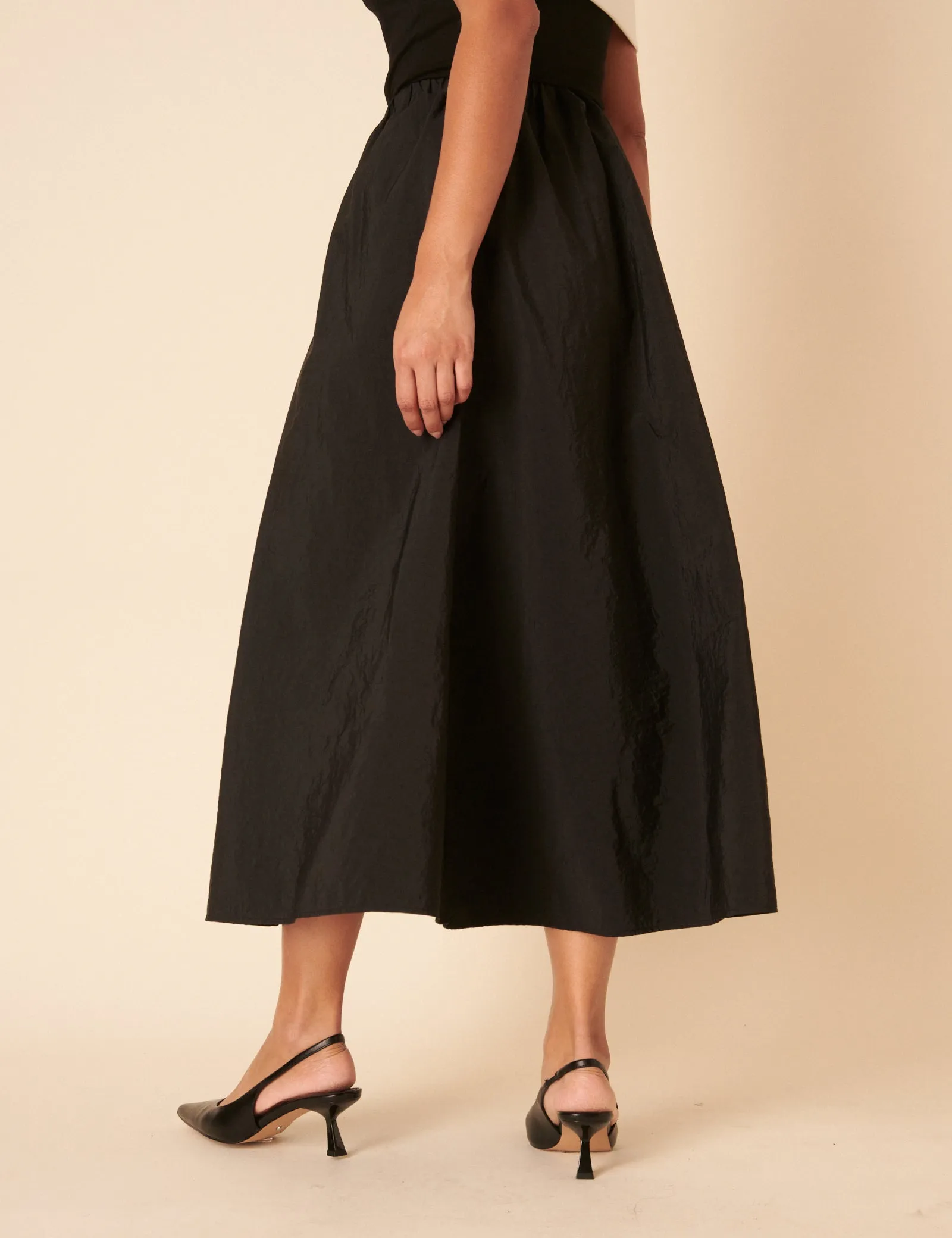 Black A-line Midi Skirt sold by Nobody's Child product image thumbnail 4