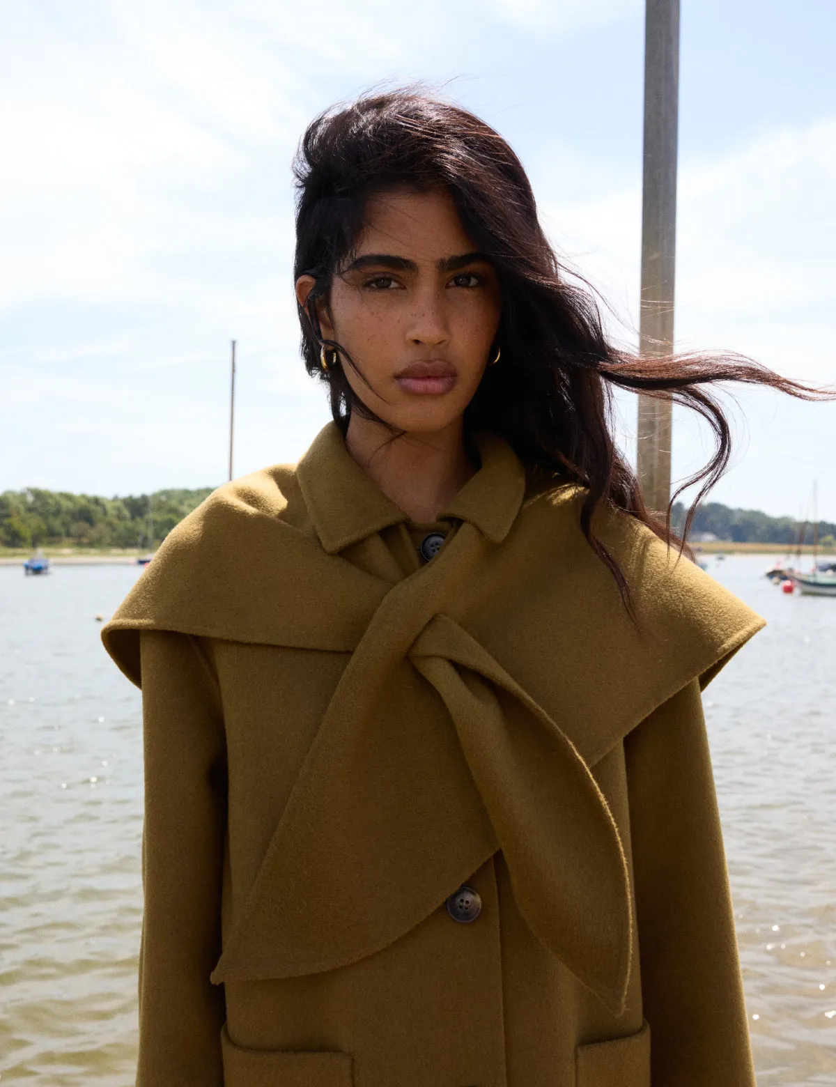 Green Wool-Rich Scarf Shawl Coat sold by Nobody's Child product image thumbnail 2