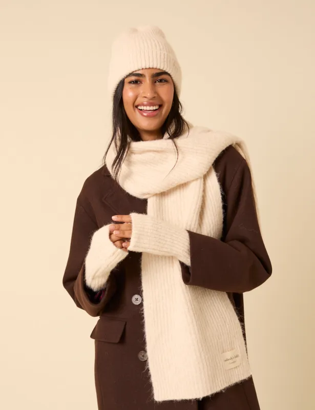 Cream Ribbed Gloves sold by Nobody's Child