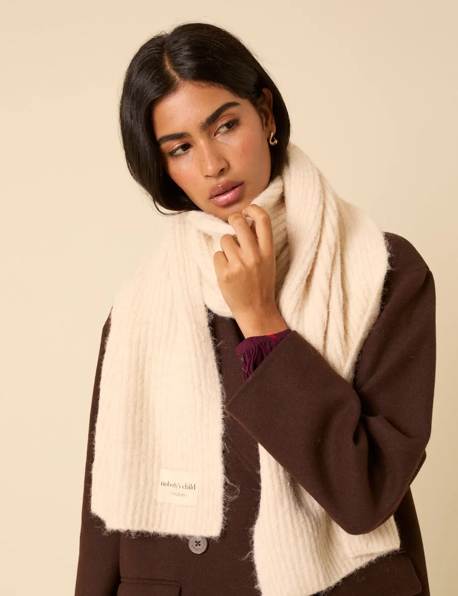 Cream Ribbed Scarf sold by Nobody's Child product image thumbnail 3
