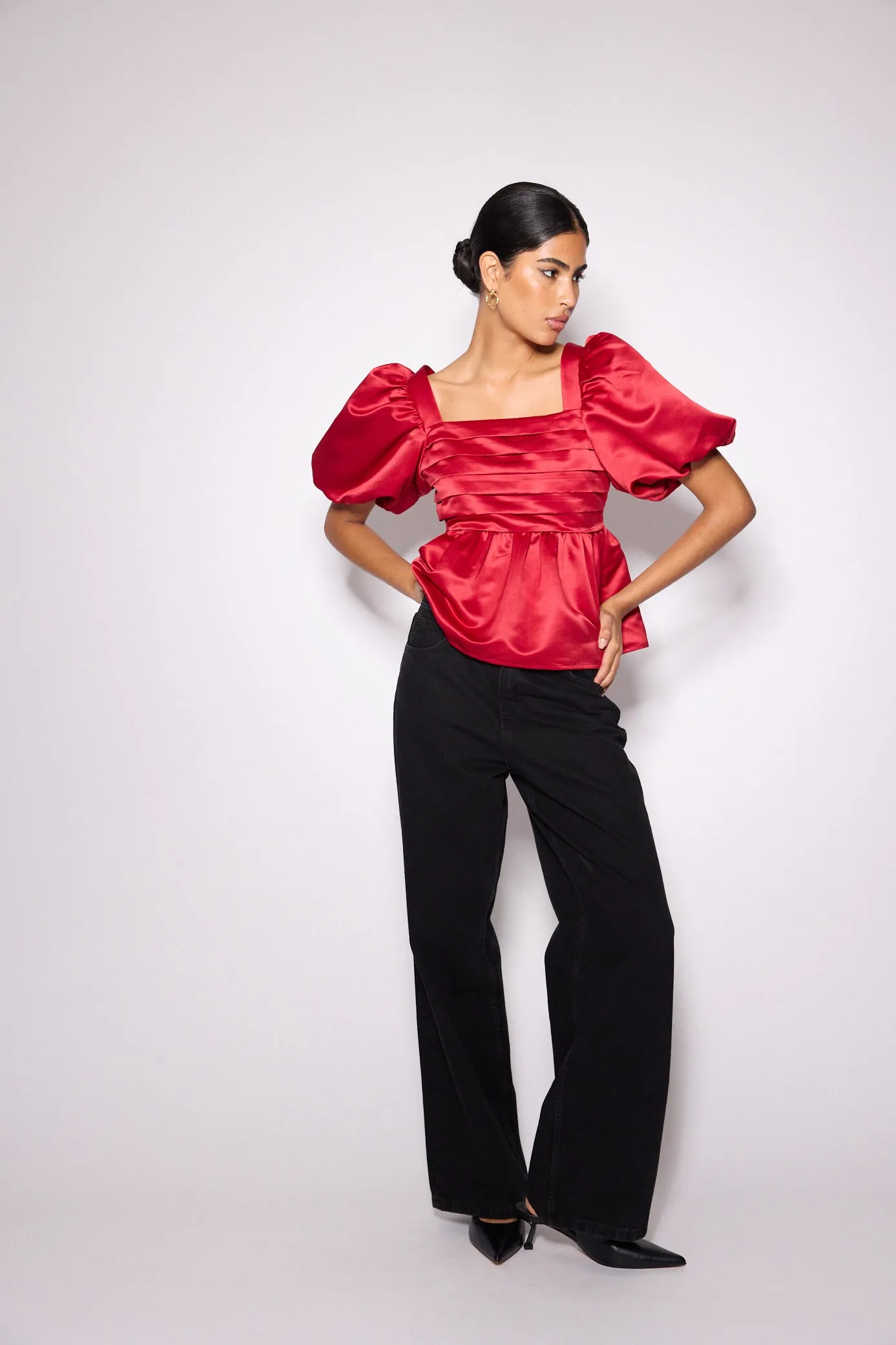 Red Satin Nova Top sold by Nobody's Child product image thumbnail 5