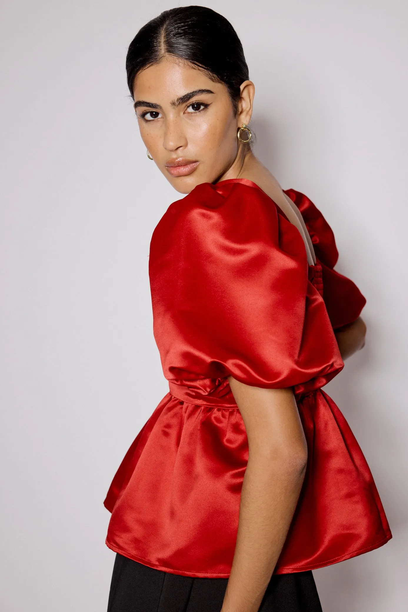 Red Satin Nova Top sold by Nobody's Child product image thumbnail 3