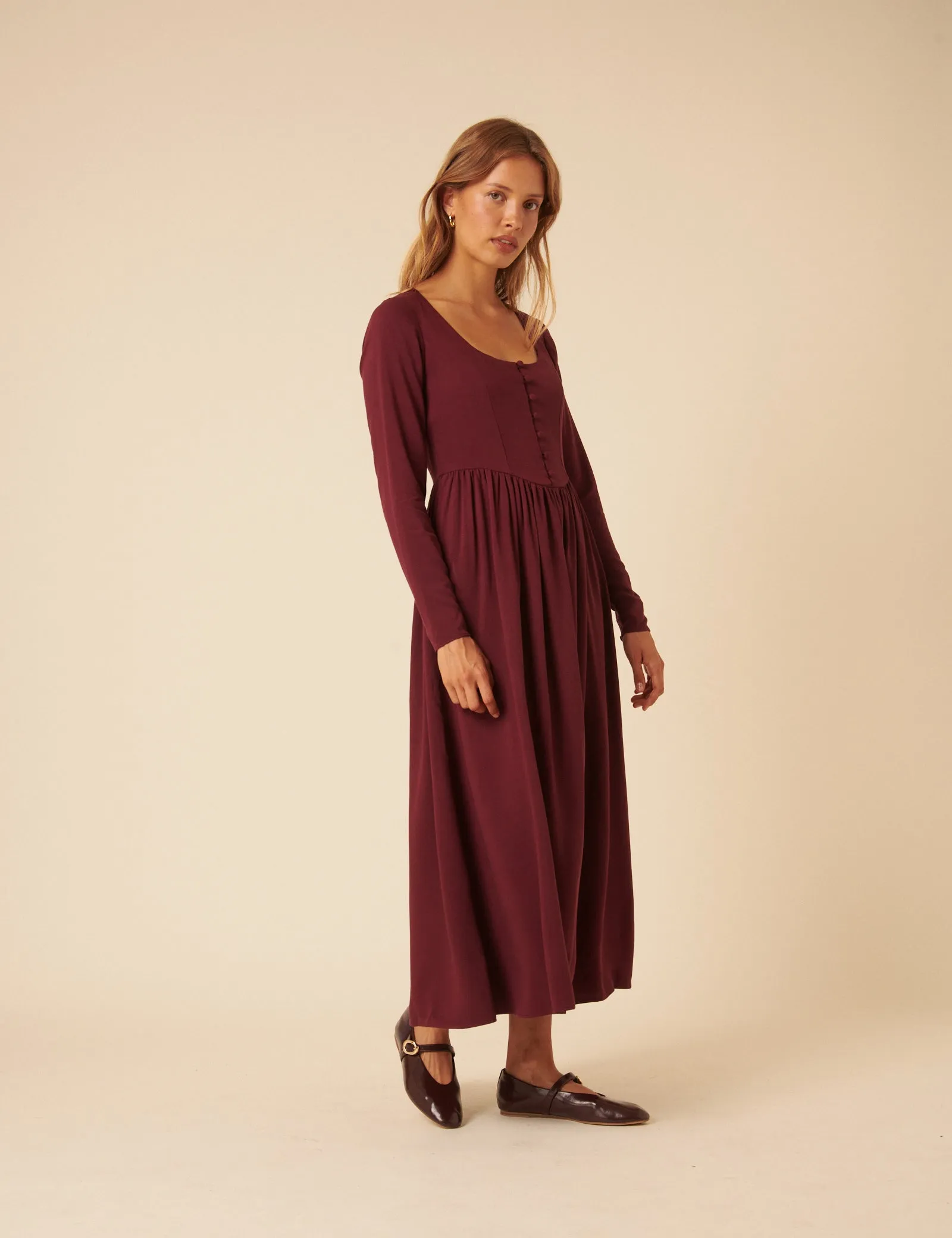 Red Long Sleeve Cora Midi Dress sold by Nobody's Child product image thumbnail 3