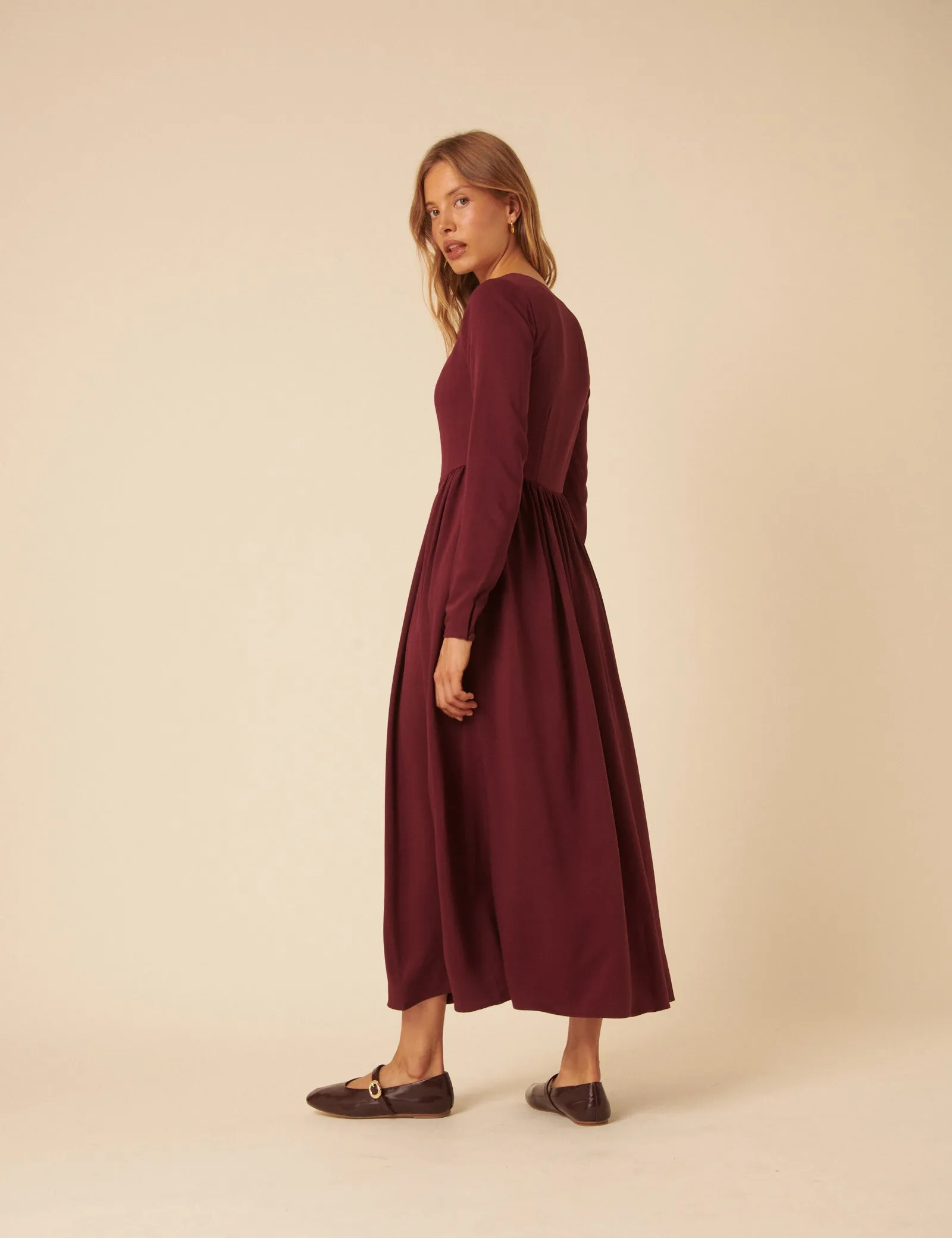Red Long Sleeve Cora Midi Dress sold by Nobody's Child product image thumbnail 5