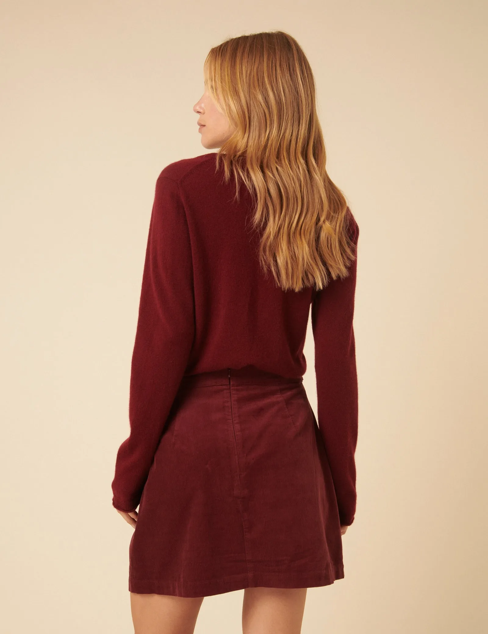 Burgundy Cord A-line Mini Skirt sold by Nobody's Child product image thumbnail 5