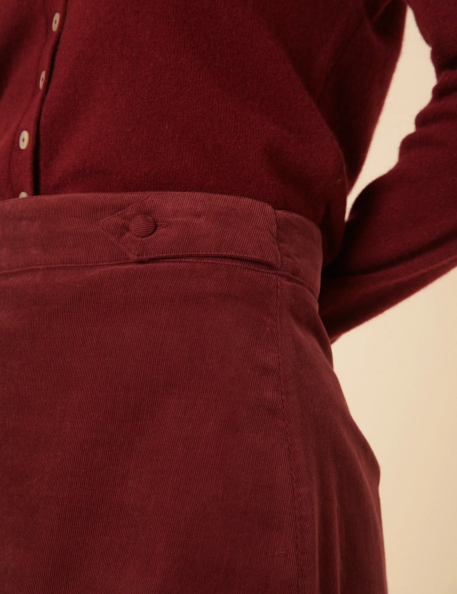 Burgundy Cord A-line Mini Skirt sold by Nobody's Child product image thumbnail 4