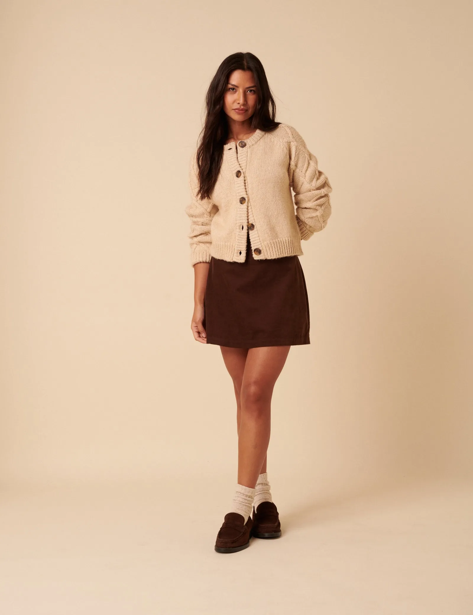 Brown Cord A-line Mini Skirt sold by Nobody's Child product image thumbnail 5