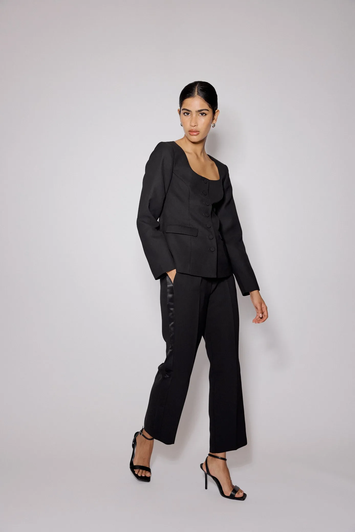 Black Square Neck Tailored Top sold by Nobody's Child product image thumbnail 4