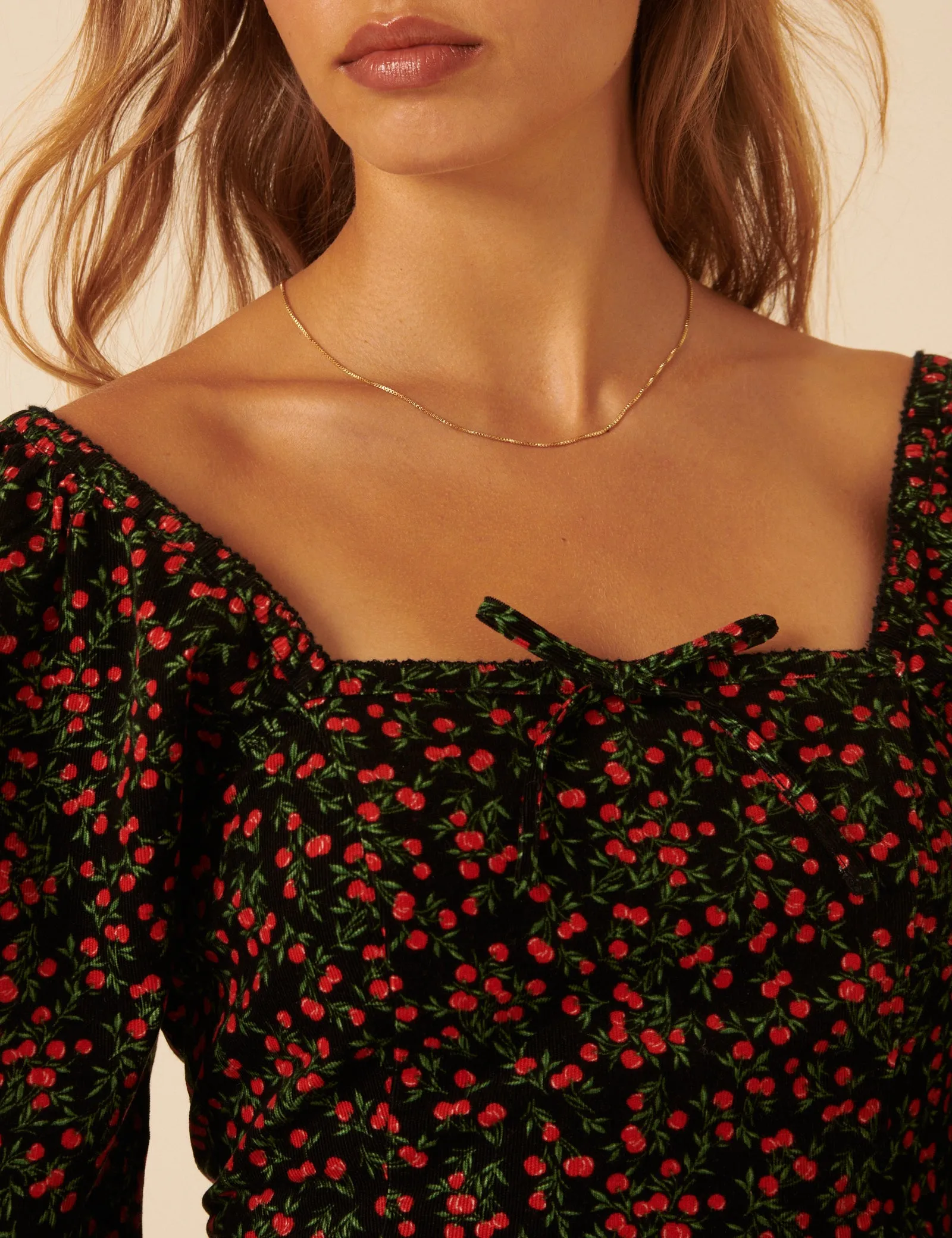 Black Cherry Print Raya Mini Dress sold by Nobody's Child product image thumbnail 2