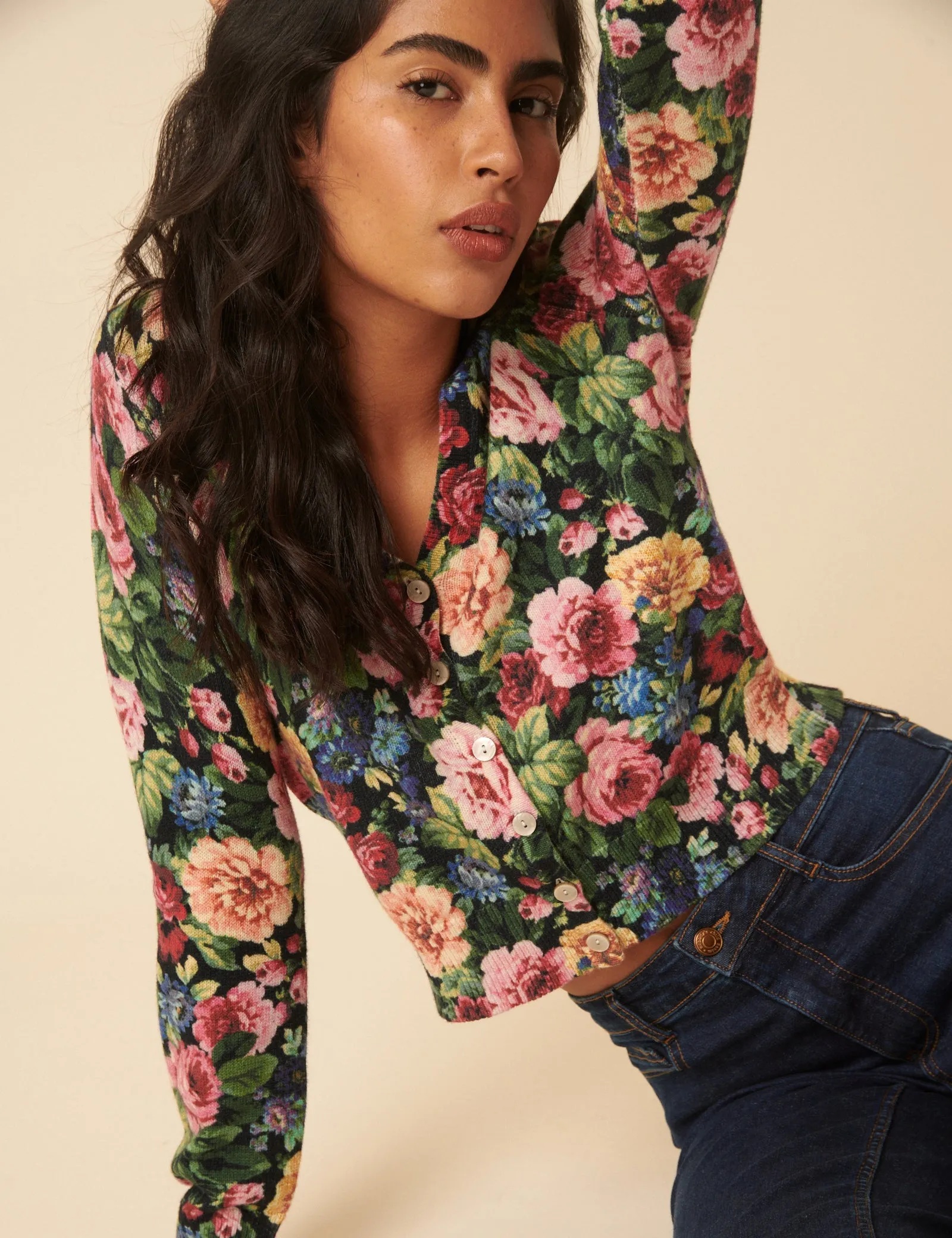 Black Floral Knitted Cardigan sold by Nobody's Child product image thumbnail 3