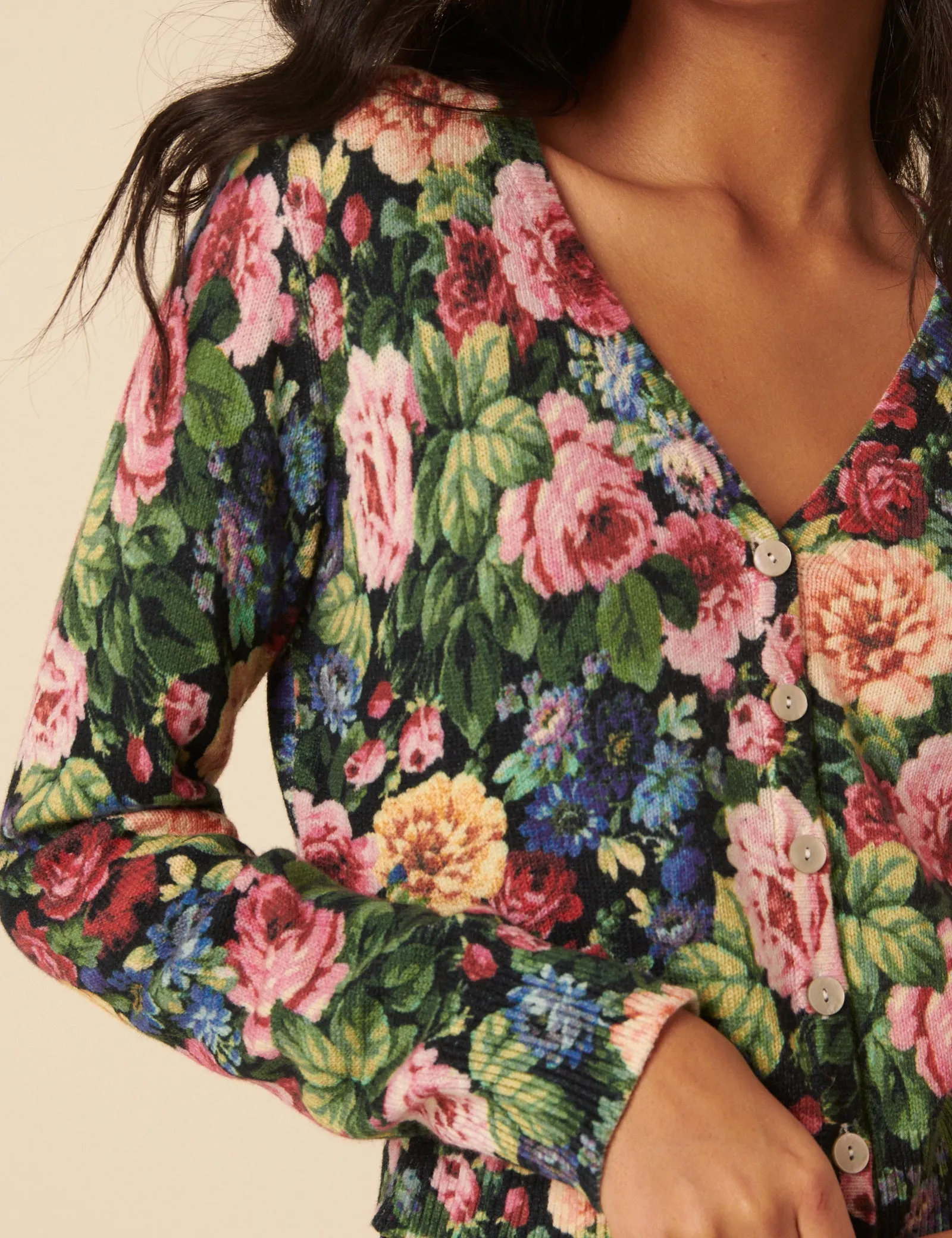 Black Floral Knitted Cardigan sold by Nobody's Child product image thumbnail 2