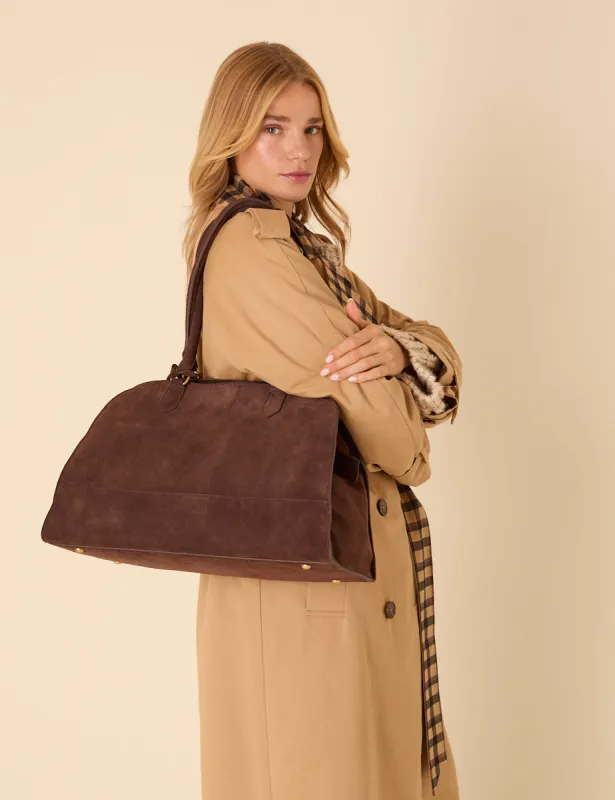 Brown Suede Shoulder Bag sold by Nobody's Child