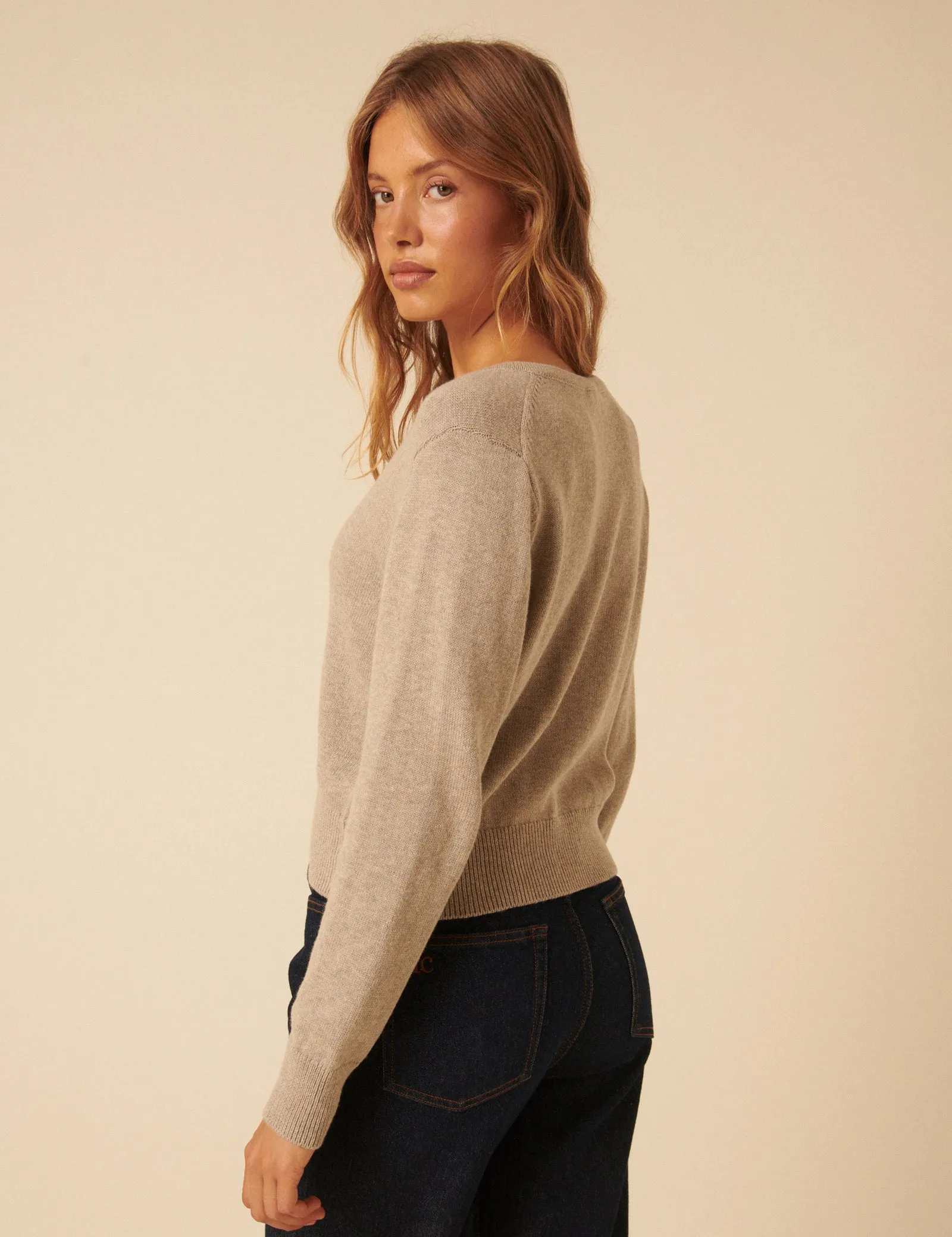 Beige Crew Neck Cardigan sold by Nobody's Child product image thumbnail 5