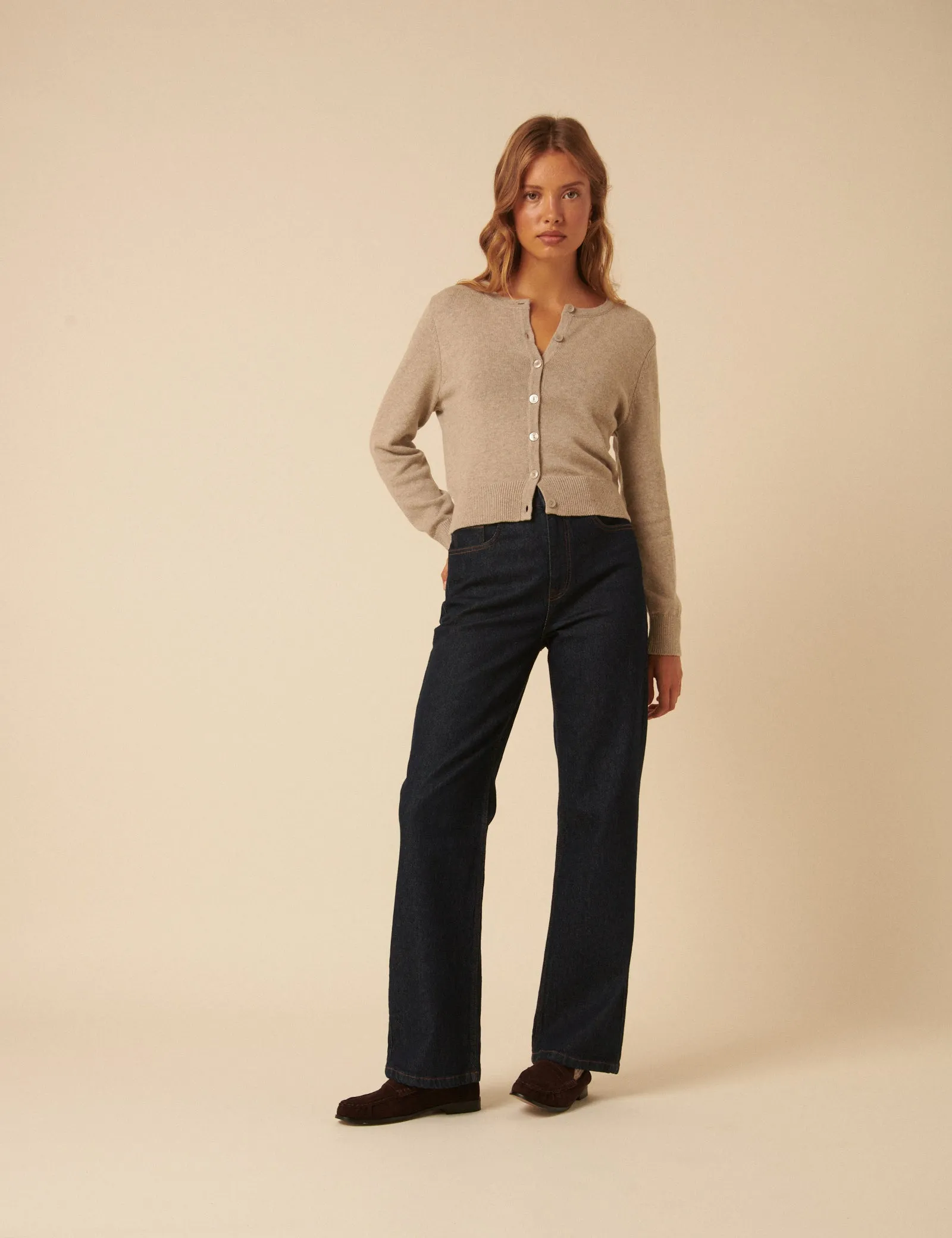 Beige Crew Neck Cardigan sold by Nobody's Child product image thumbnail 3