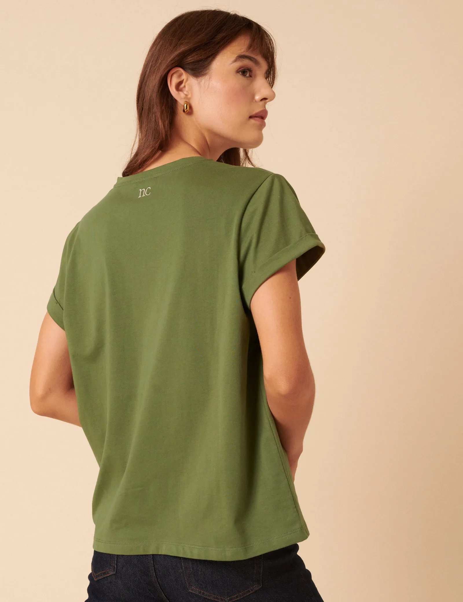 Green Heart Embroidered T-Shirt sold by Nobody's Child product image thumbnail 5