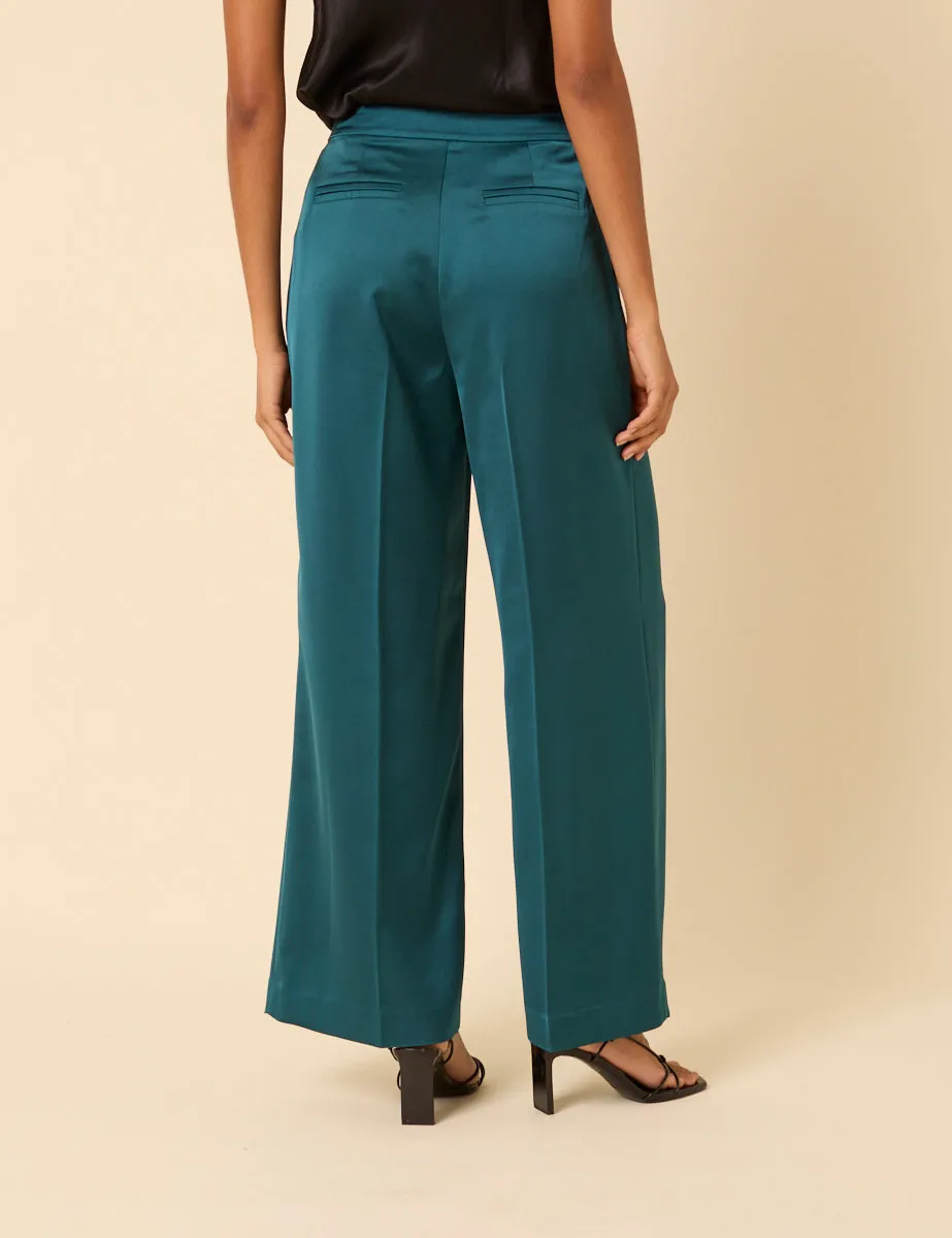 Turquoise Satin Tailored Trousers sold by Nobody's Child product image thumbnail 5