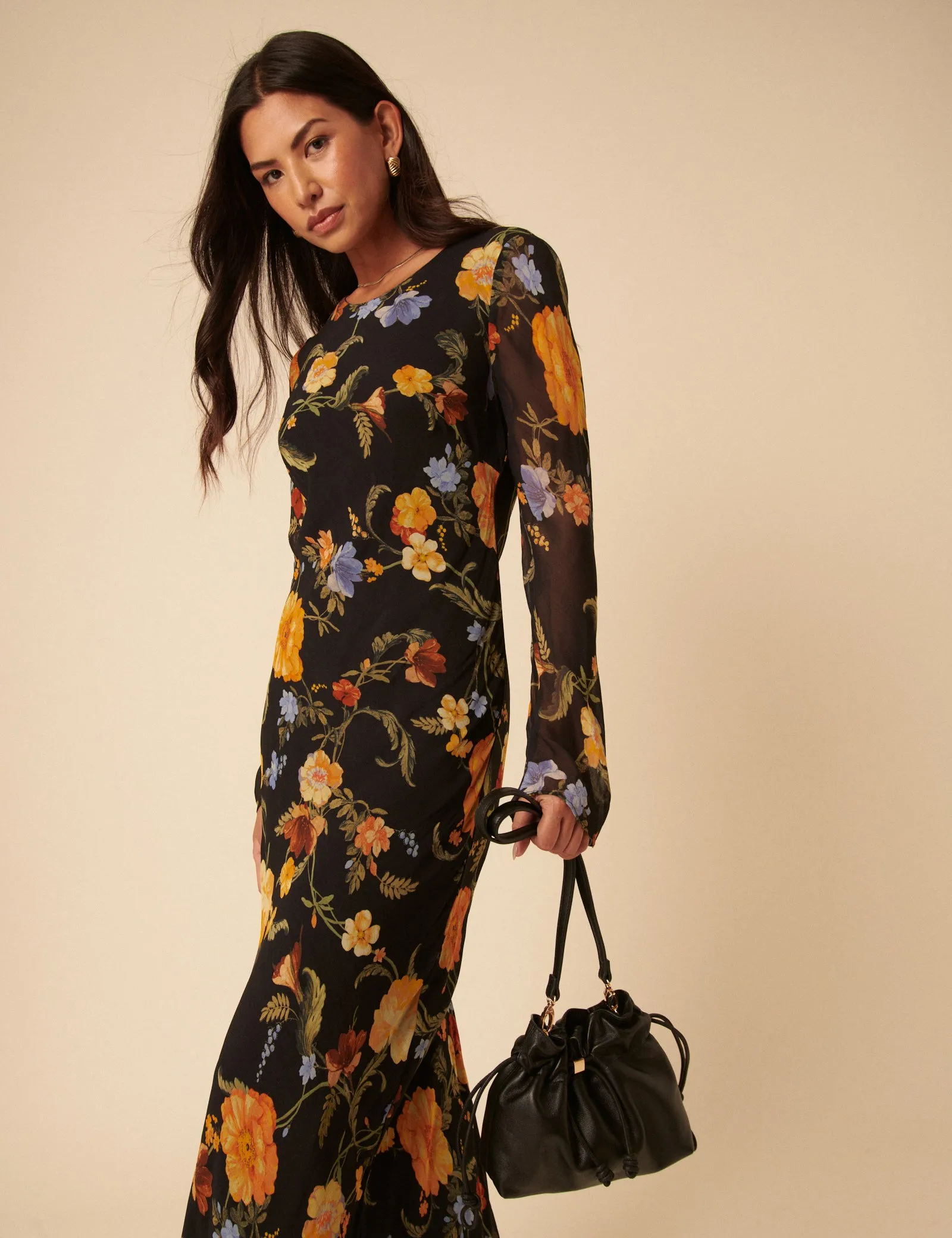 Black Leather Drawstring Pouch Bag sold by Nobody's Child product image thumbnail 4