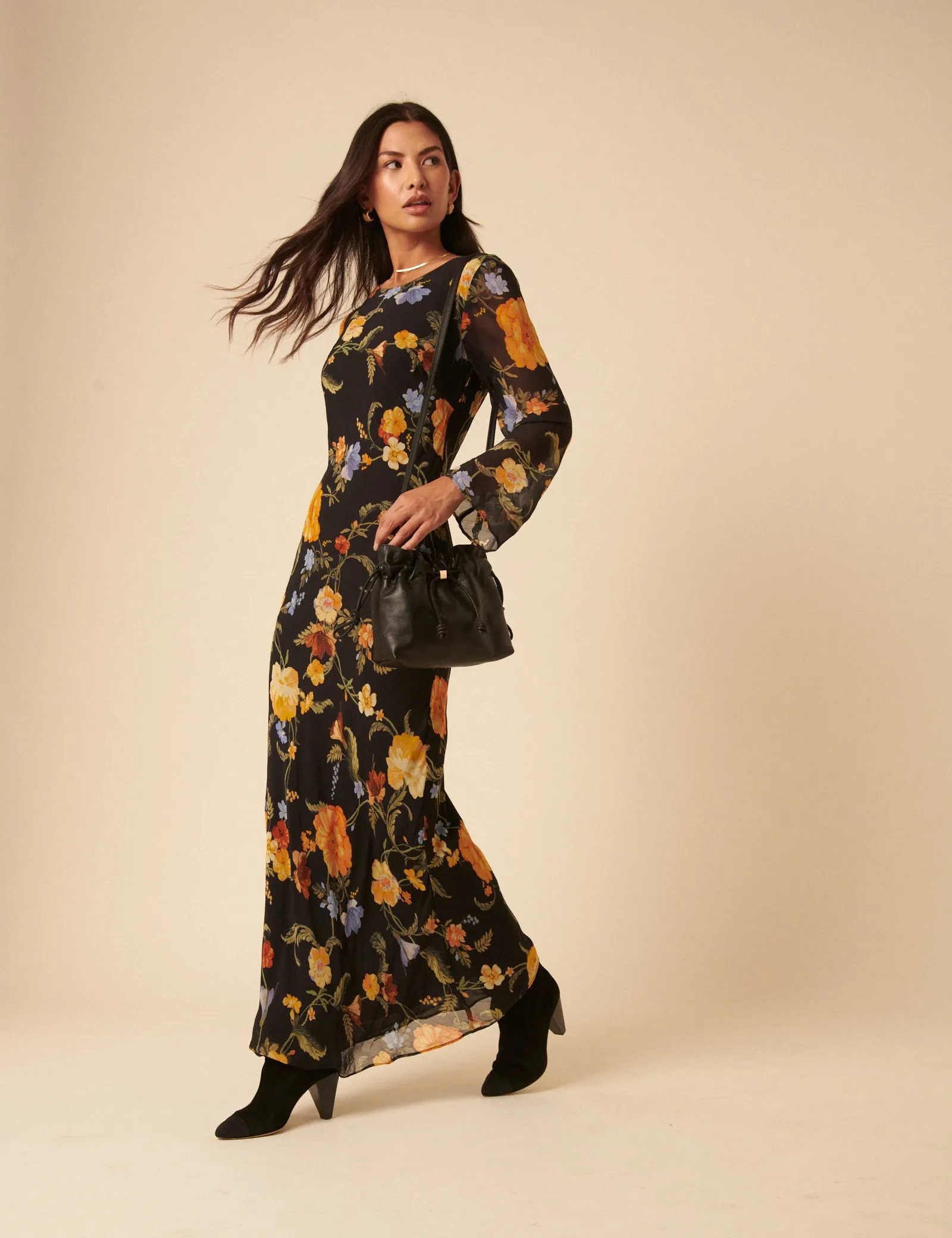 Black Leather Drawstring Pouch Bag sold by Nobody's Child product image thumbnail 2