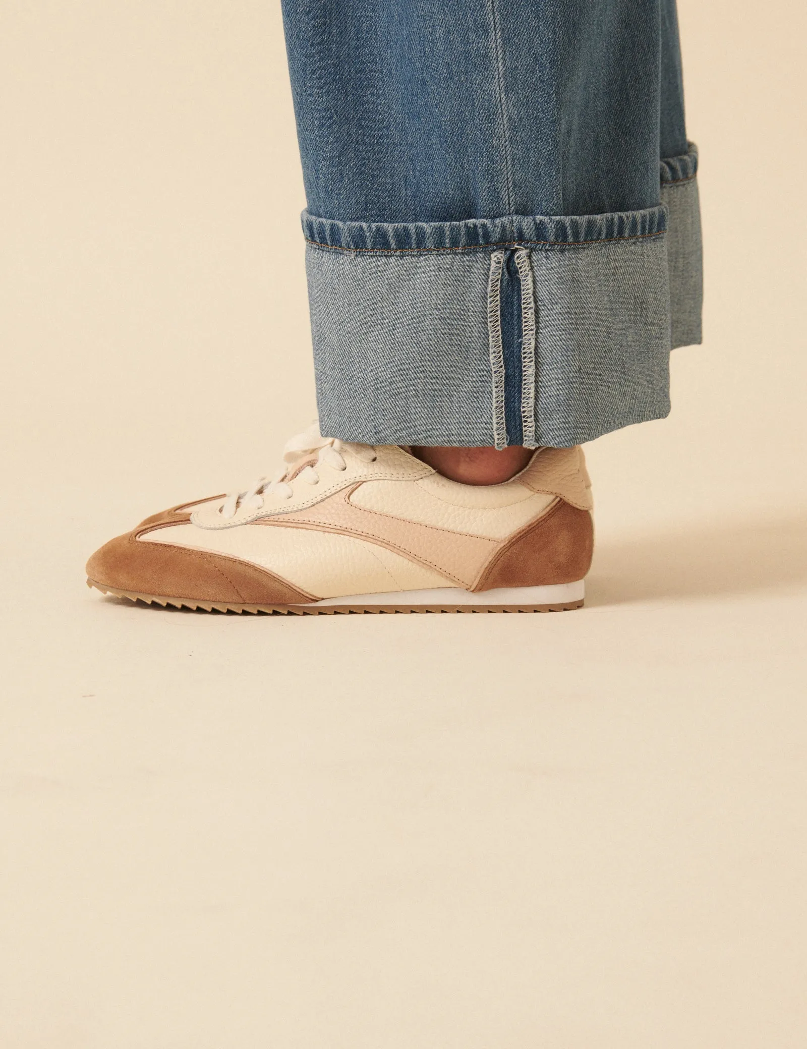 Cream And Tan Leather Trainers sold by Nobody's Child product image thumbnail 3