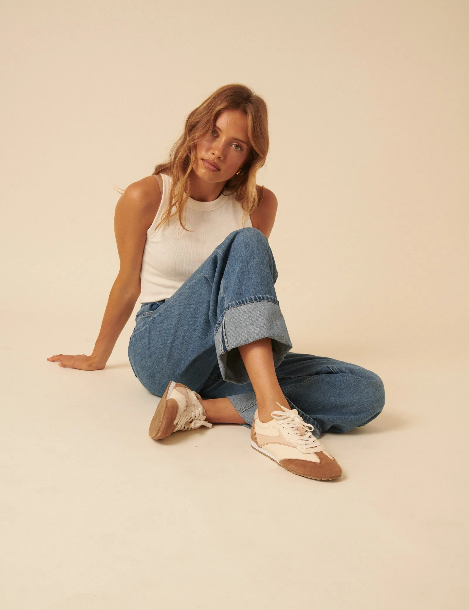 Cream And Tan Leather Trainers sold by Nobody's Child product image thumbnail 4